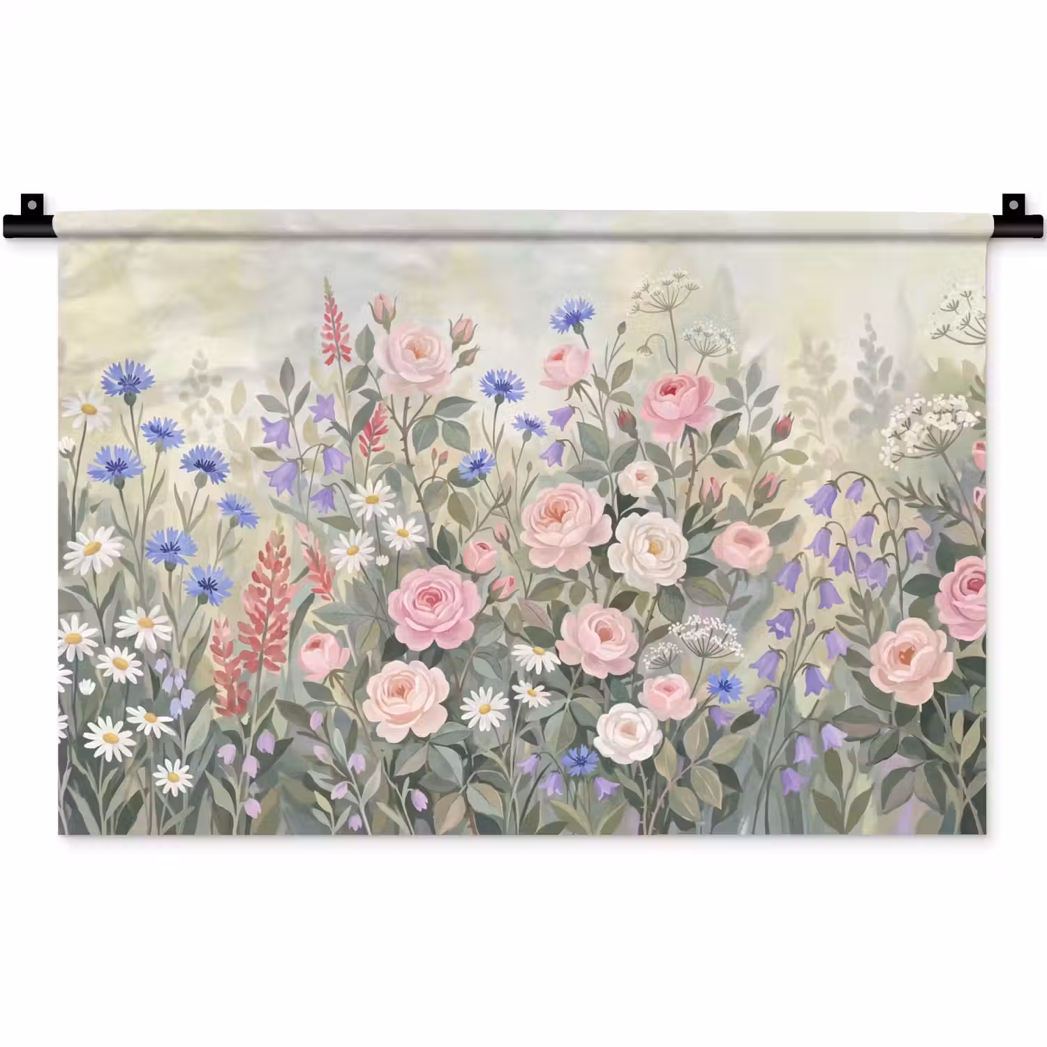 Bloemen - Tuin - Natuur - Kleurrijk Wandkleed katoen klein -zz3d