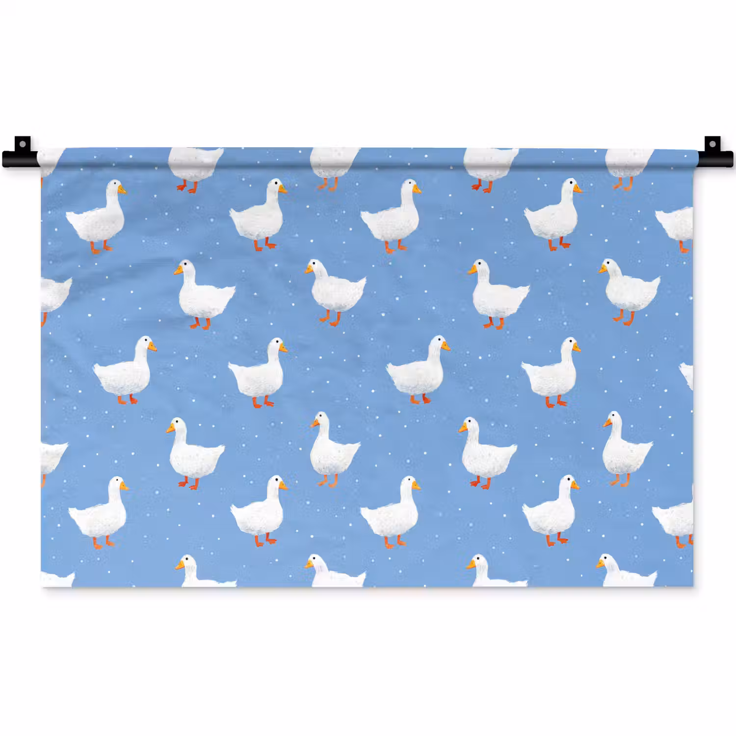 Ganzen - Elegant - Blauw Wandkleed katoen klein 269 -zz3d
