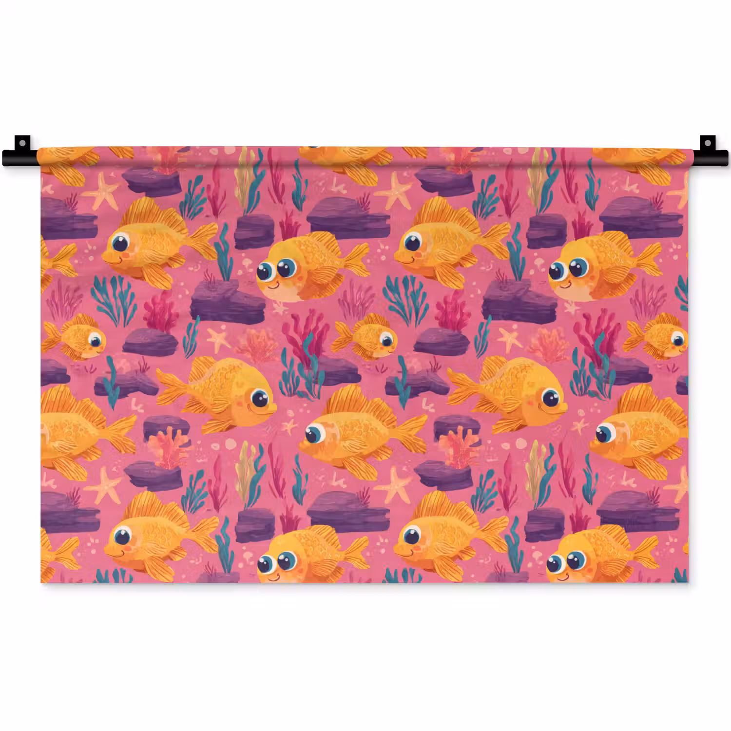 Goudvissen - Koraal - Kleurrijk Wandkleed katoen klein 269 -zz3d