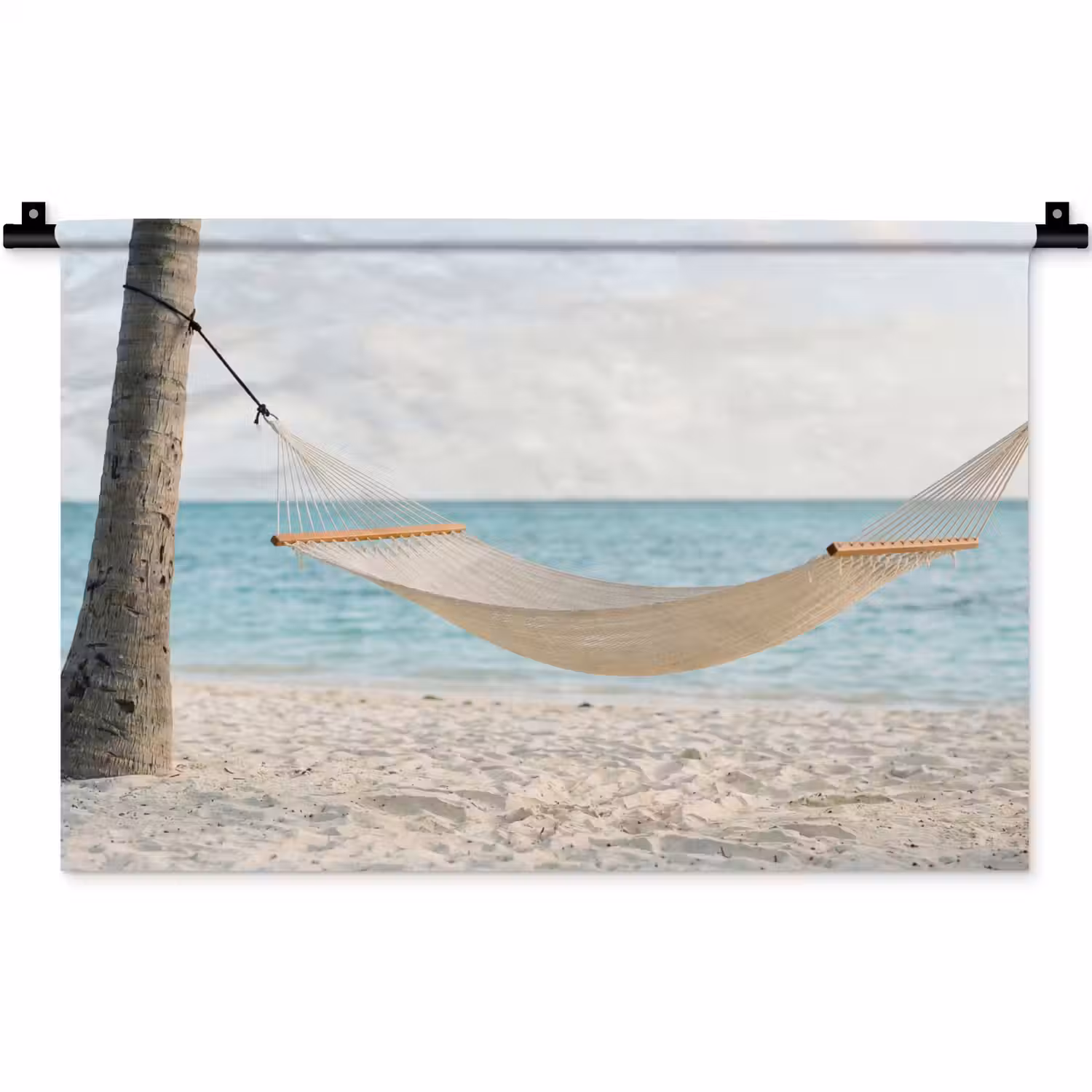 Hangmat - Strand - Wit Wandkleed katoen klein -zz3d