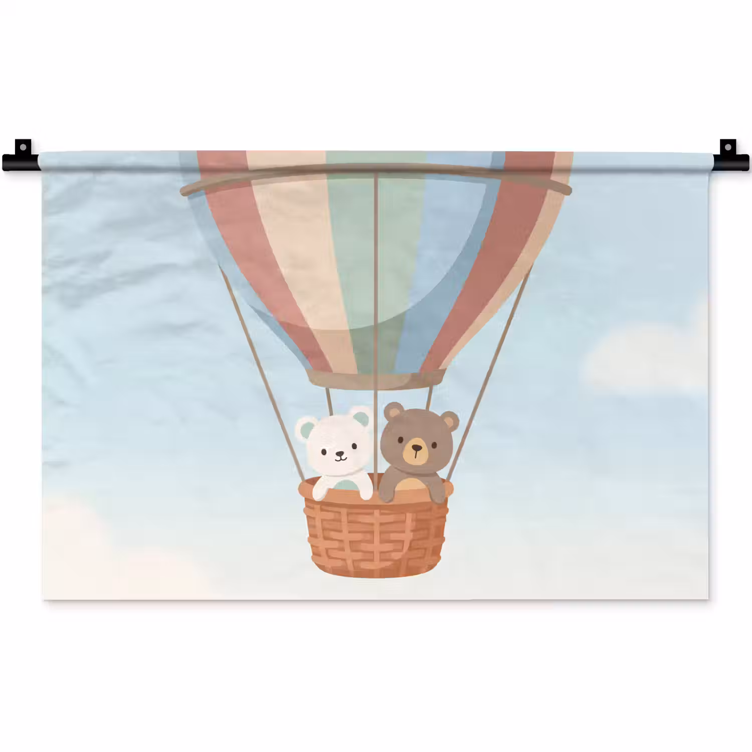 Luchtballon - Beren - Pastel Wandkleed katoen klein -zz3d