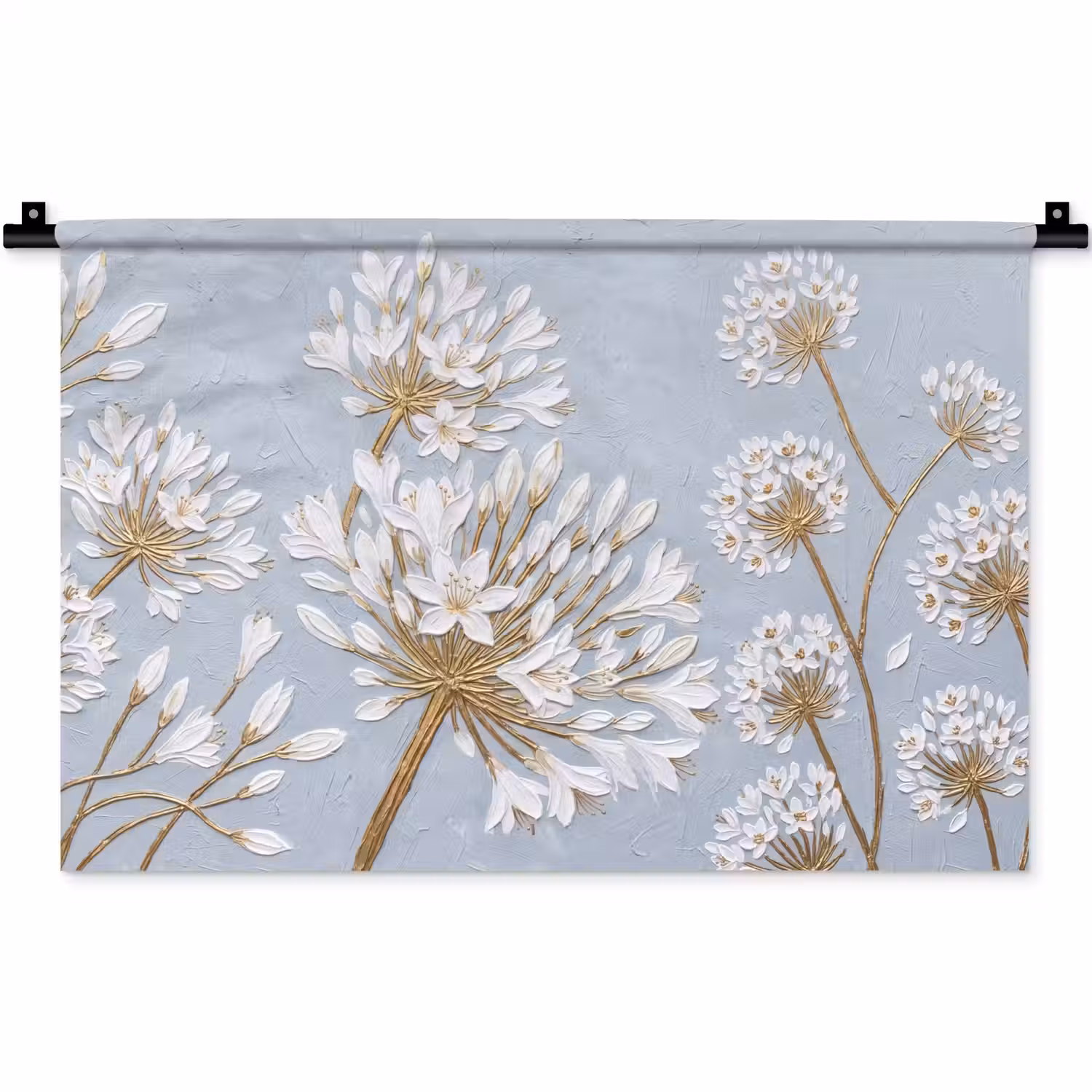 Illustratie - Bloemen - Blauw Wandkleed katoen klein -zz3d