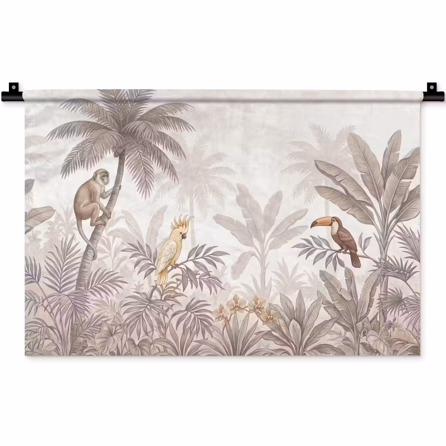 Jungle - Dieren - Palmbomen Wandkleed katoen klein -zz3d