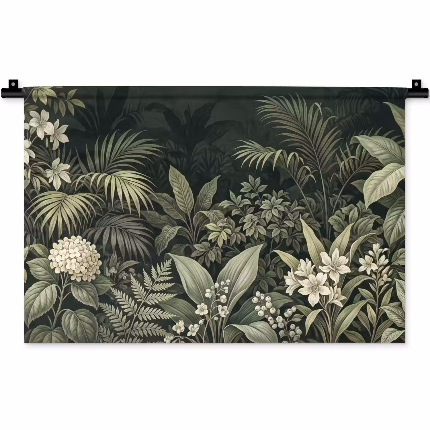 Jungle - Bladeren - Botanisch - Groen Wandkleed katoen klein -zz3d
