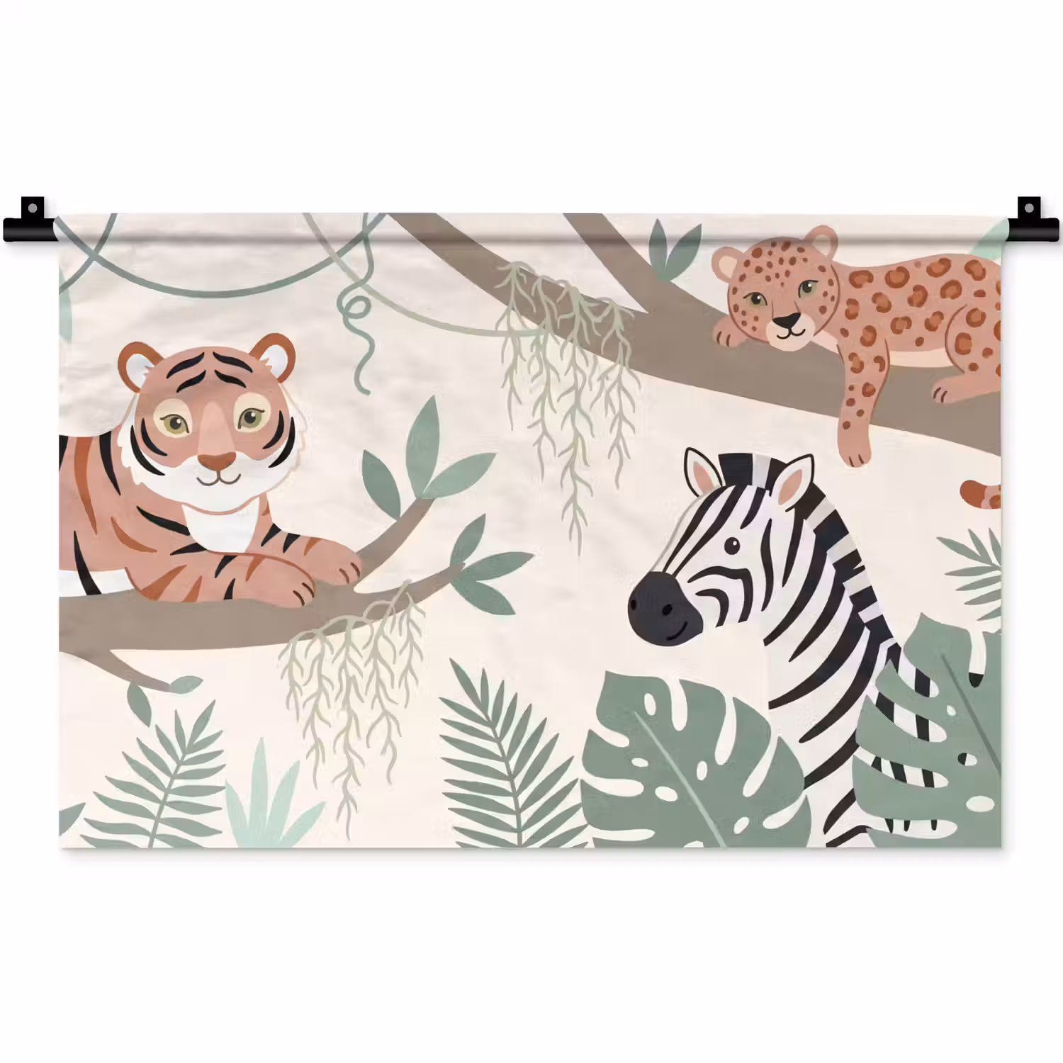 Jungle - Rustiek - Pastel Wandkleed katoen klein -zz3d