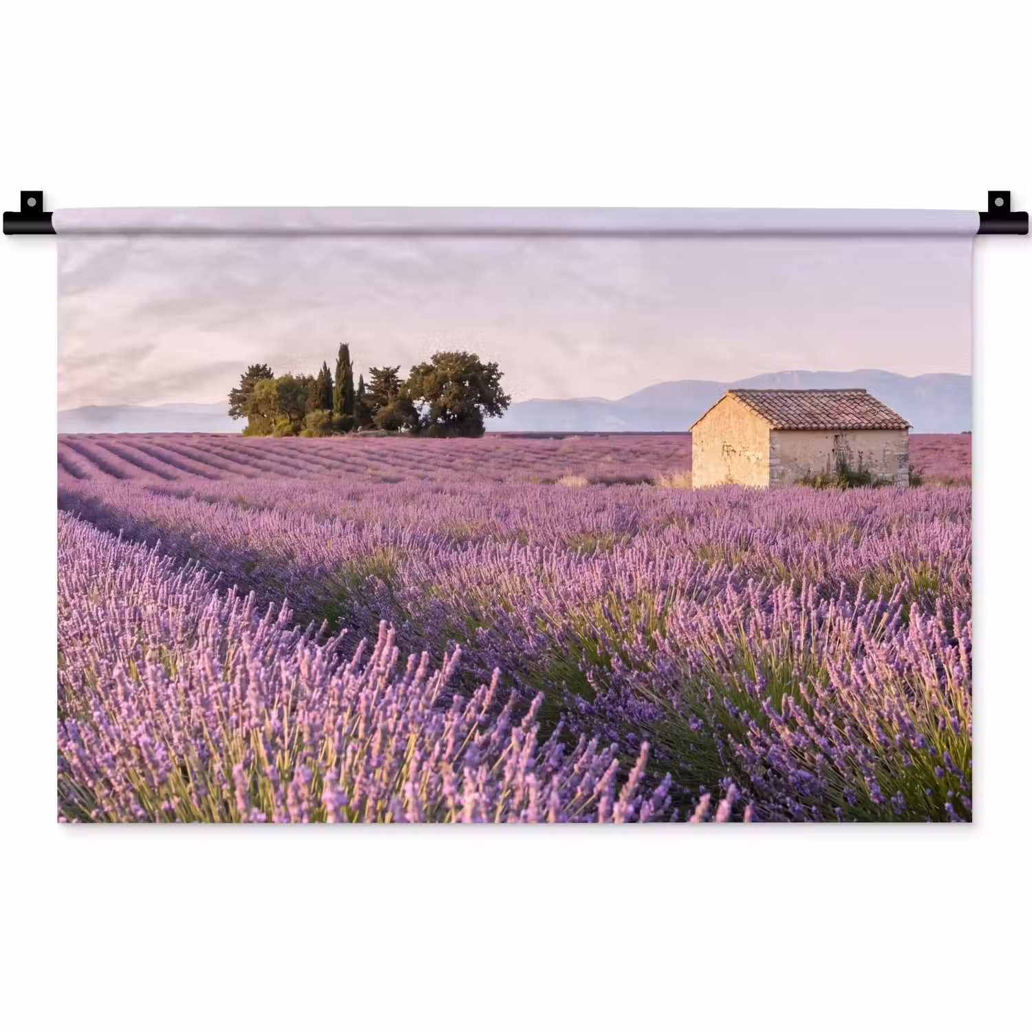 Lavendel - Landschap - Sereen - Paars Wandkleed katoen klein -zz3d