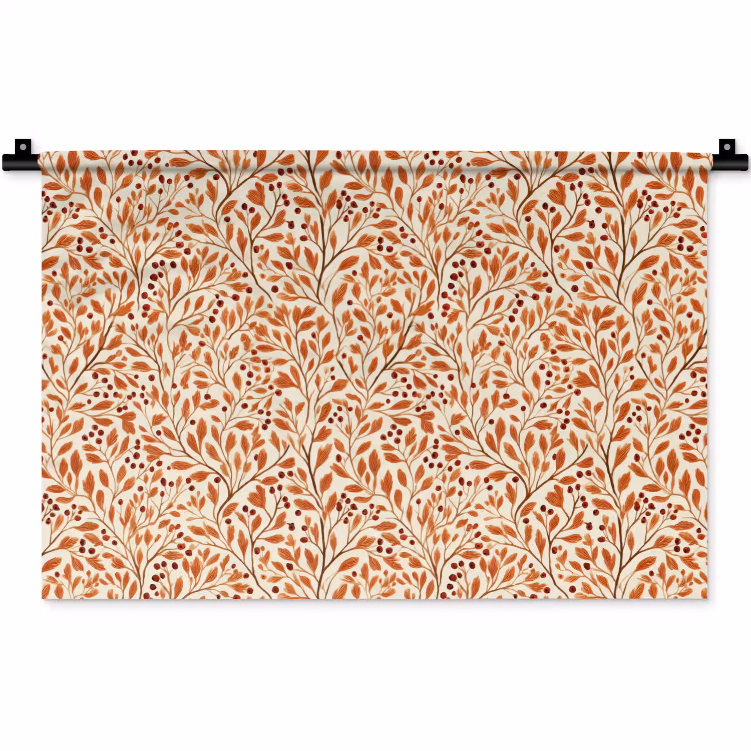 Bladeren - Botanisch - Terracotta Wandkleed katoen klein 269 -zz3d