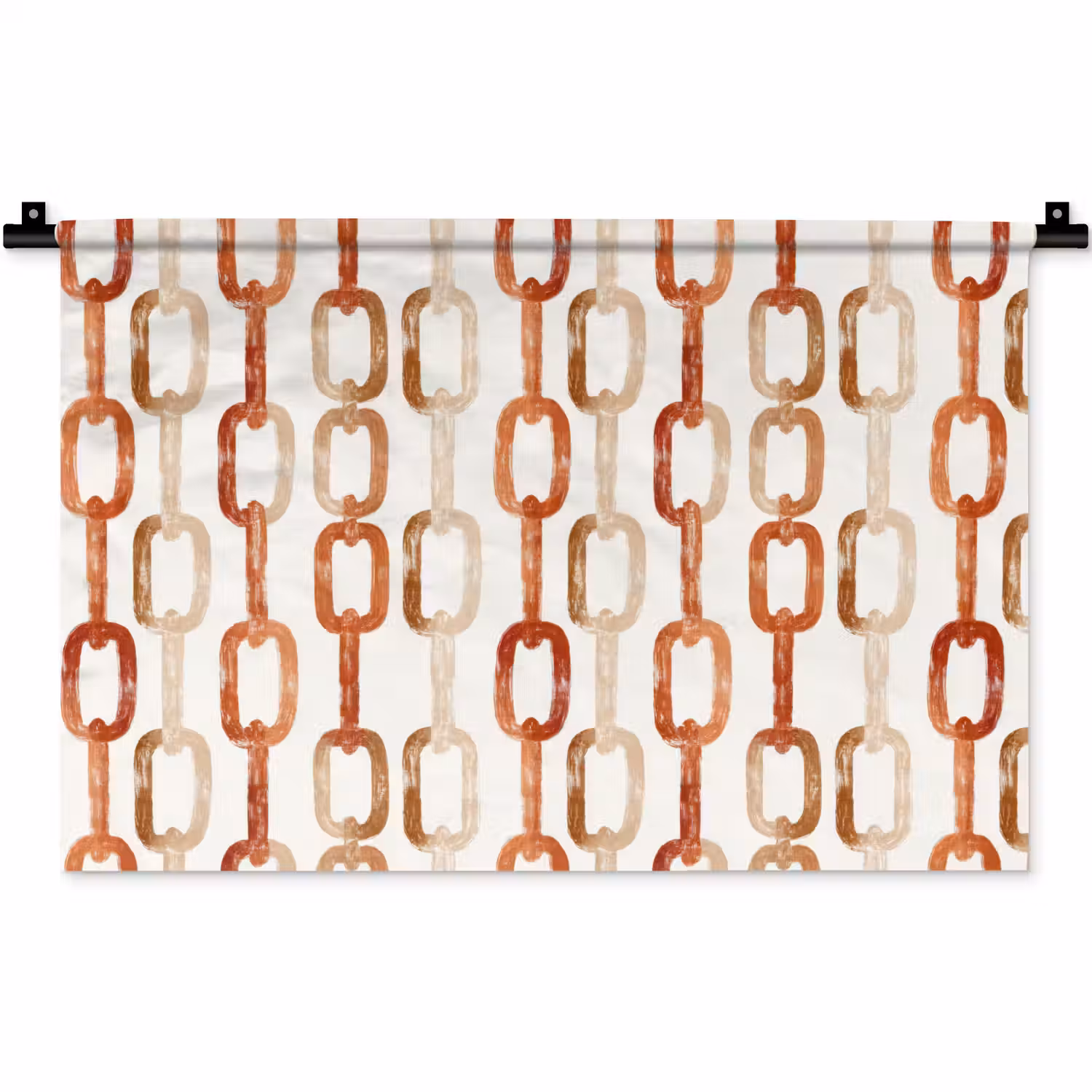 Schakels - Patroon - Aquarel - Terracotta Wandkleed katoen klein 269 -zz3d