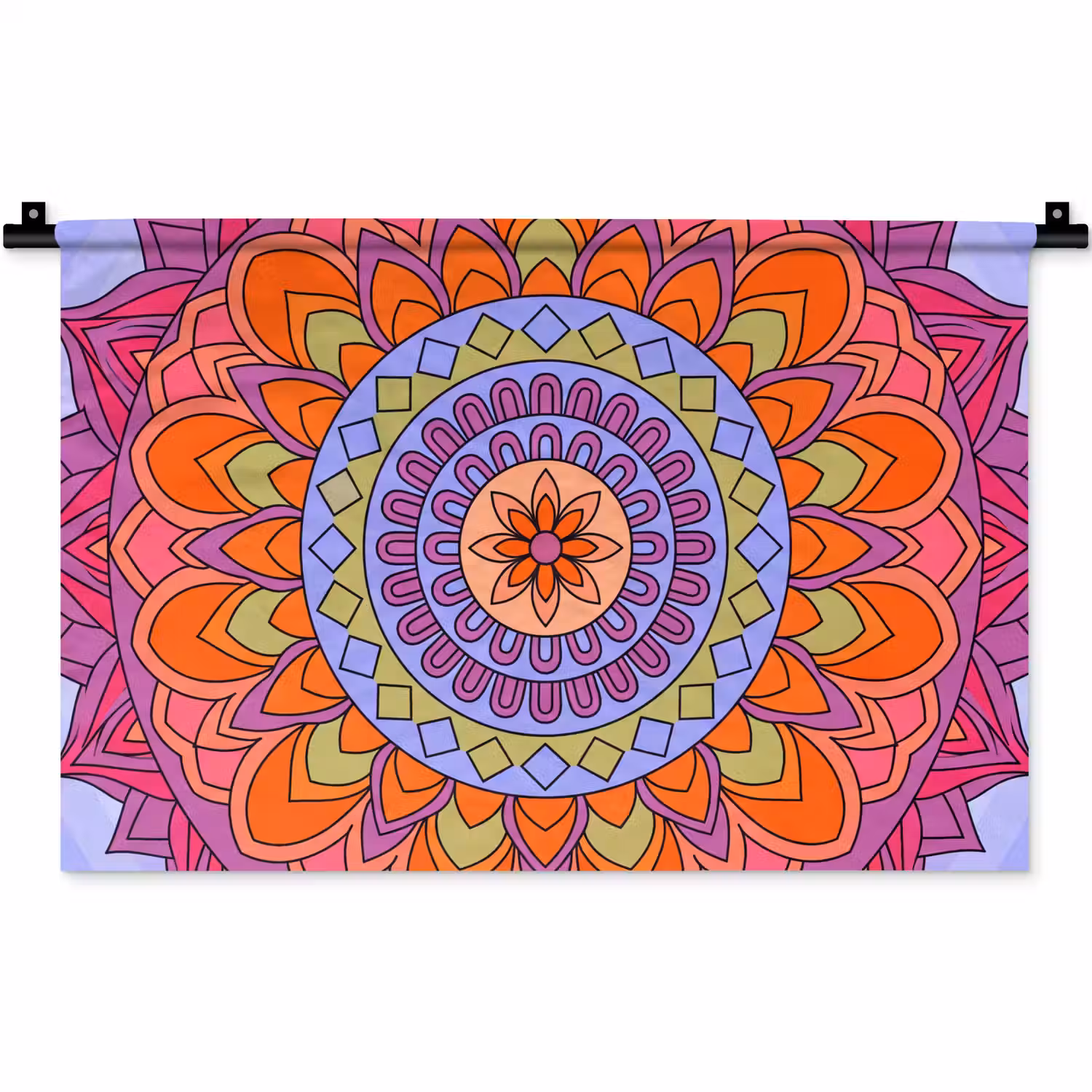 Mandala - Cirkel - Abstract - Kleurrijk - Patroon Wandkleed katoen klein -zz3d