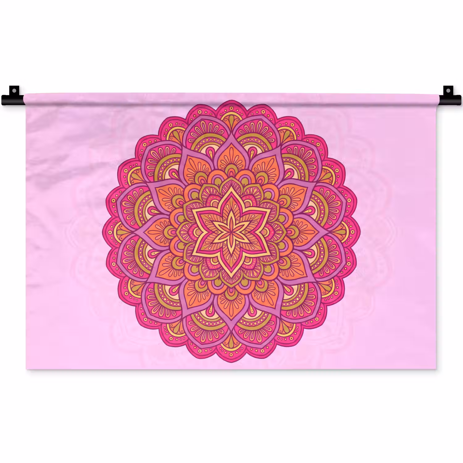 Mandala - Cirkel - Spiritueel - Oosters - Roze Wandkleed katoen klein -zz3d