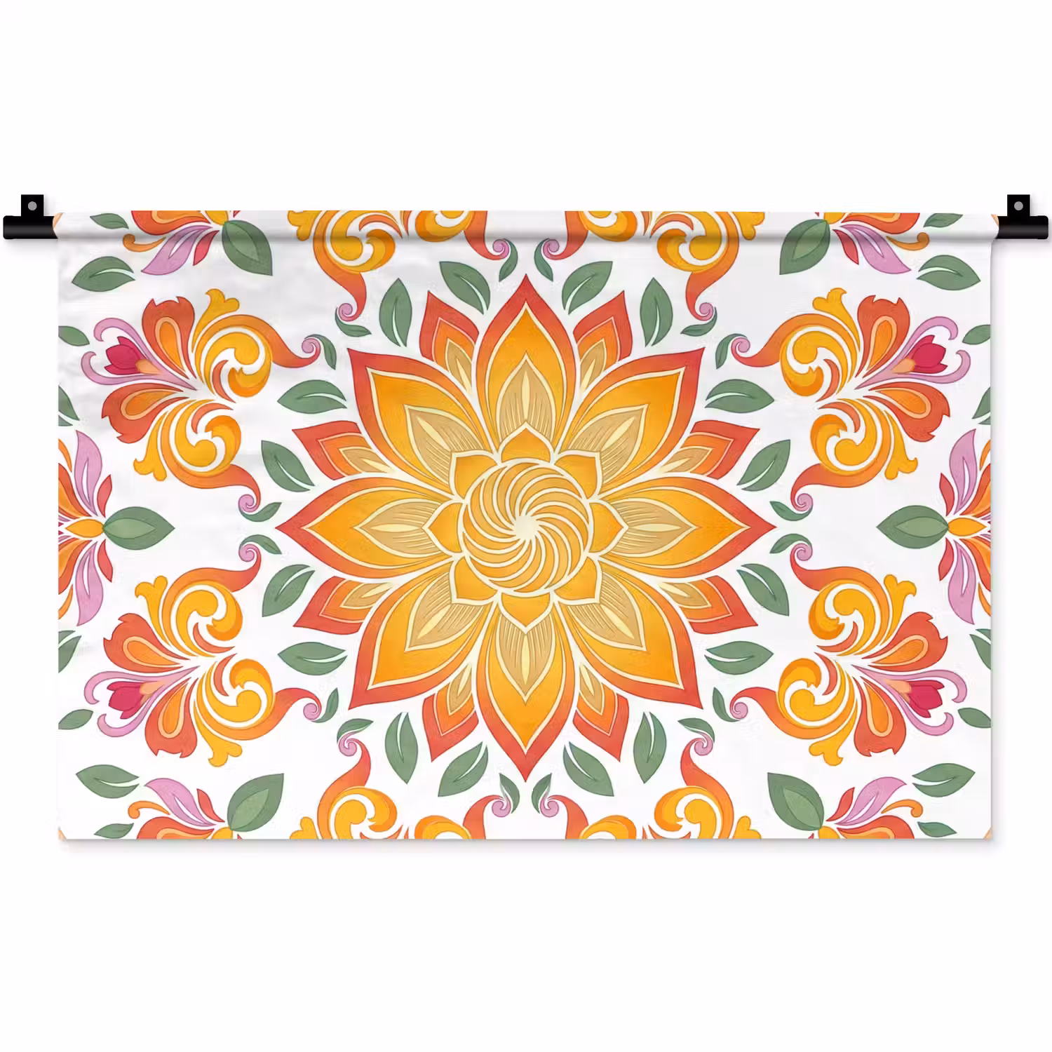 Mandala - Bloemen - Decoratie - Kleurrijk - Abstract Wandkleed katoen klein -zz3d