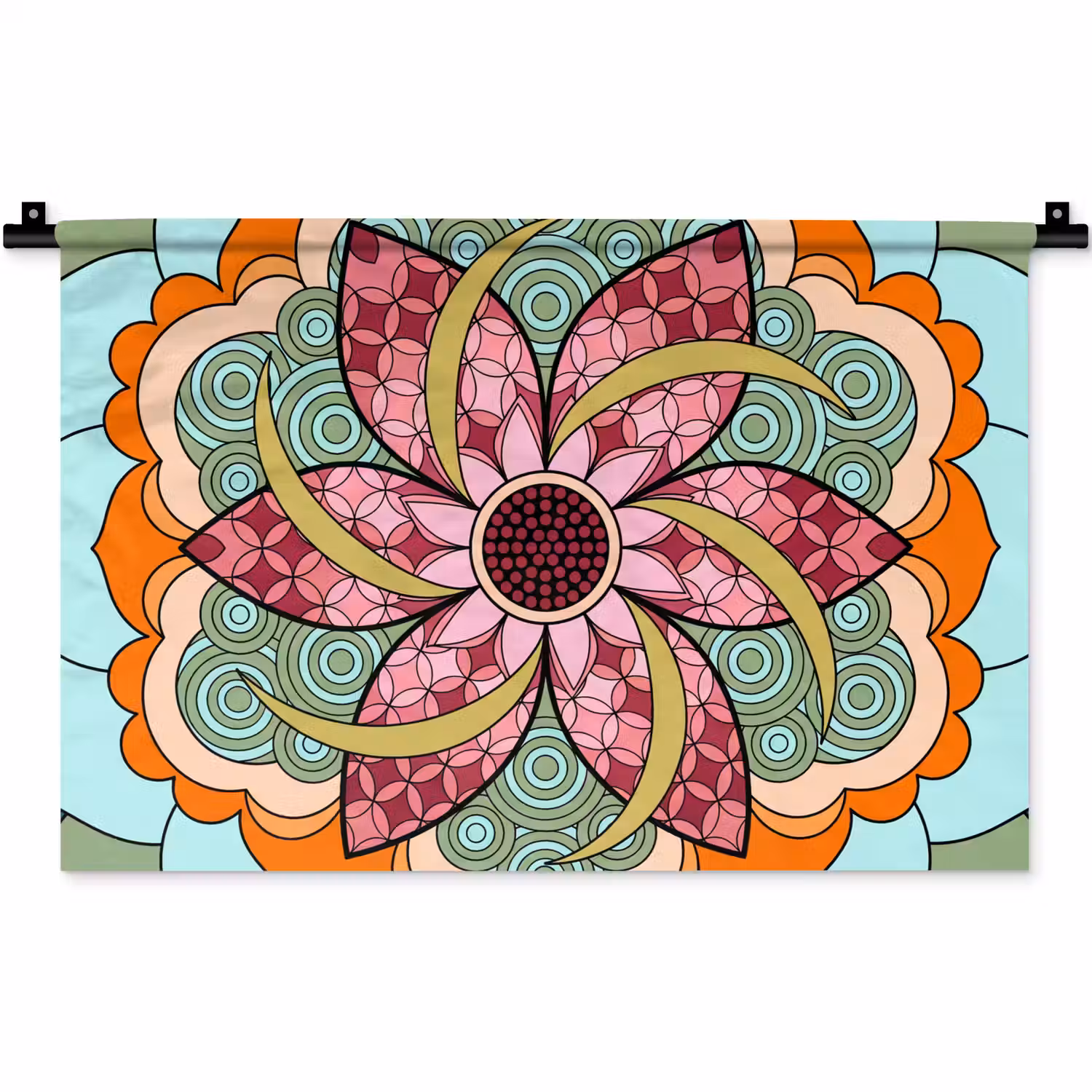 Mandala - Geometrisch - Kunst - Decoratief - Kleurrijk Wandkleed katoen klein -zz3d