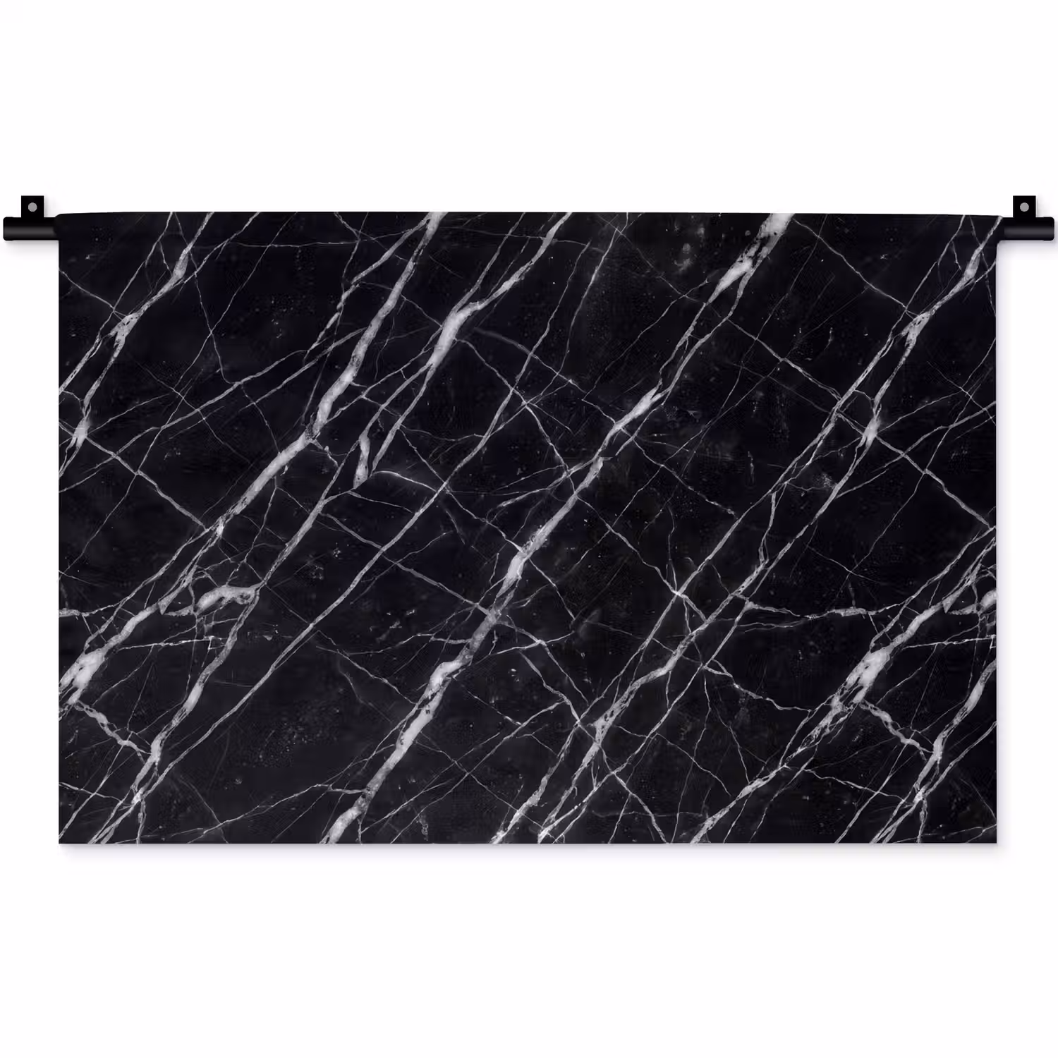 Marmer - Aders - Abstract - Zwart Wandkleed katoen klein -zz3d
