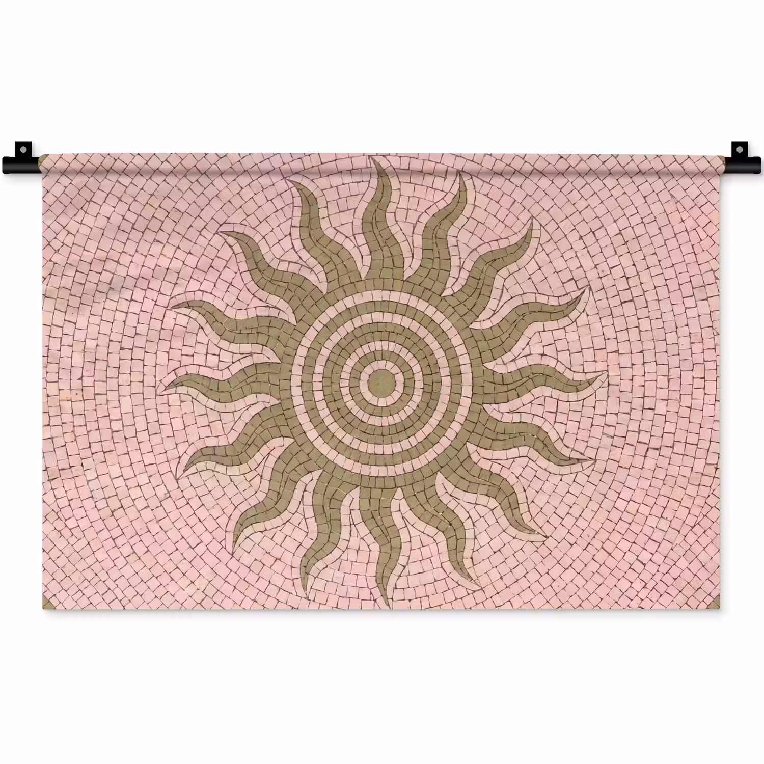 Mozaïek - Zon - Patroon - Klassiek - Roze Wandkleed katoen klein -zz3d