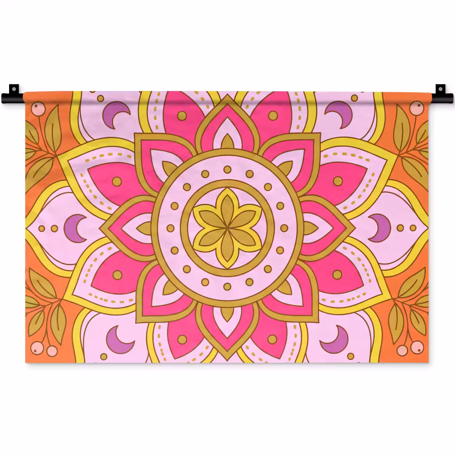 Patroon - Bloemmotief - Decoratie - Abstract - Roze Wandkleed katoen klein -zz3d