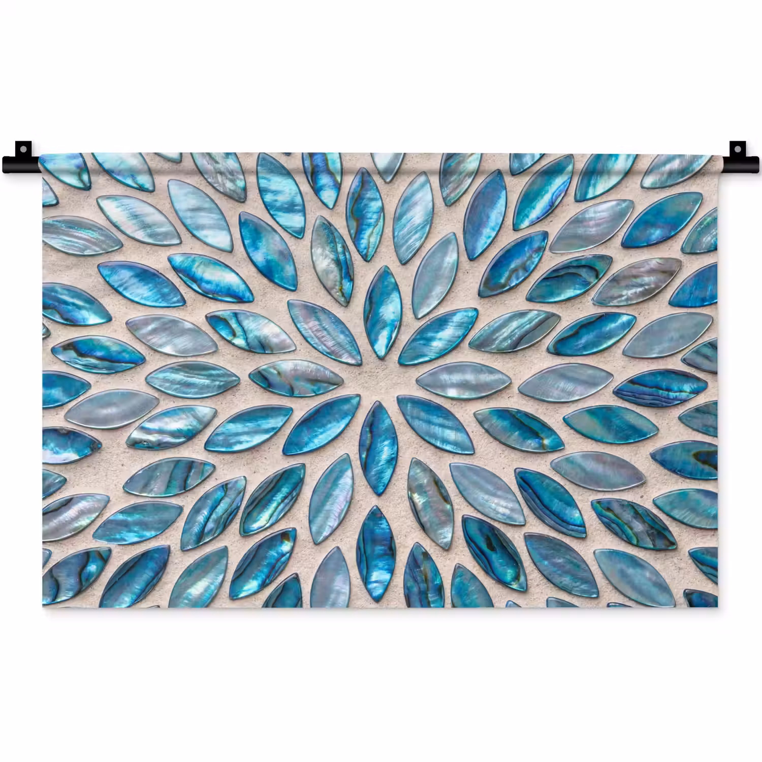 Patroon - Glans - Abstract - Blauw - Decoratie Wandkleed katoen klein -zz3d