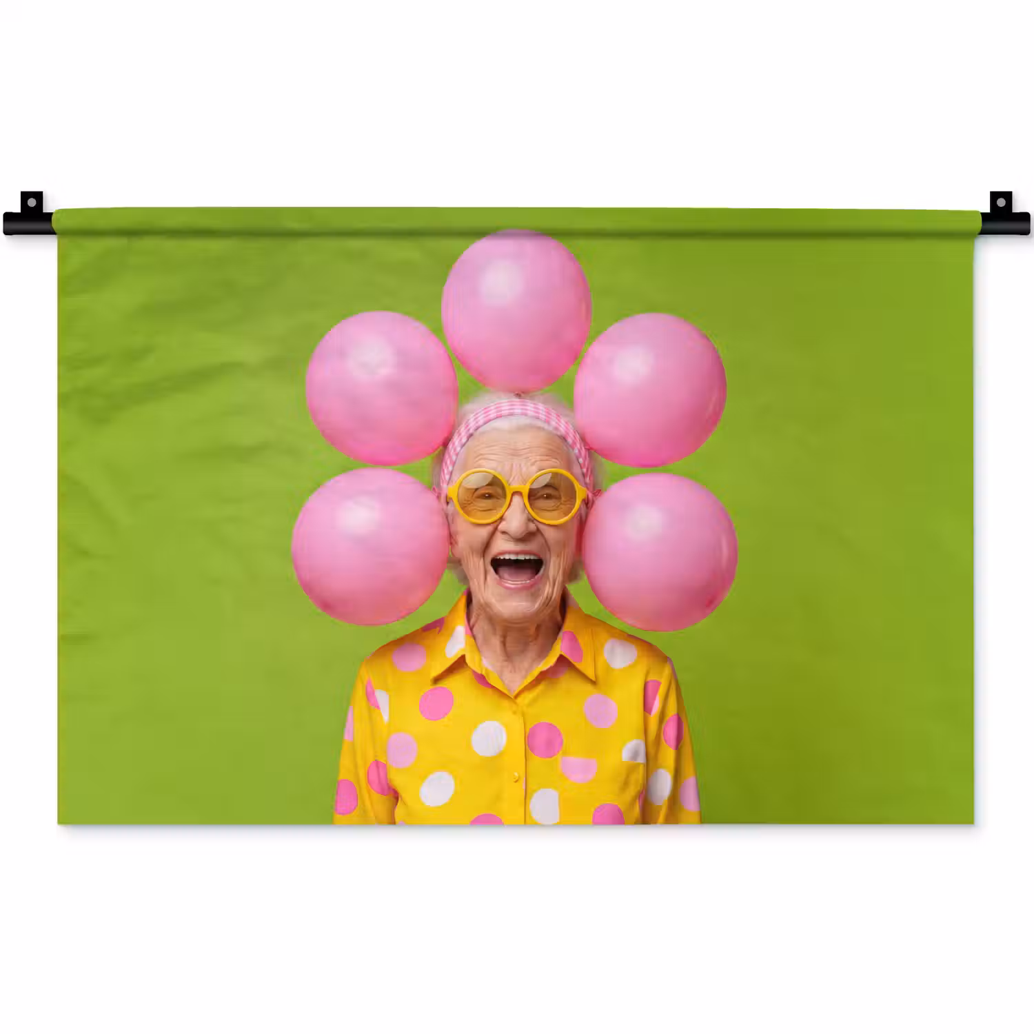 Mens - Ballonnen - Feest - Kleurrijk - Roze Wandkleed katoen klein -zz3d