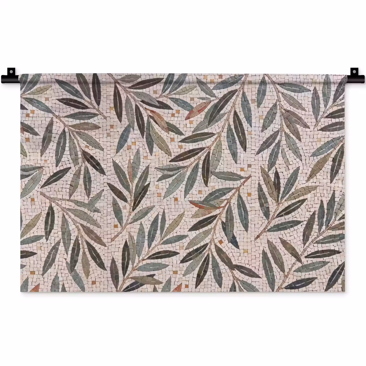Plant - Blad - Mozaïek - Groen Wandkleed katoen klein -zz3d
