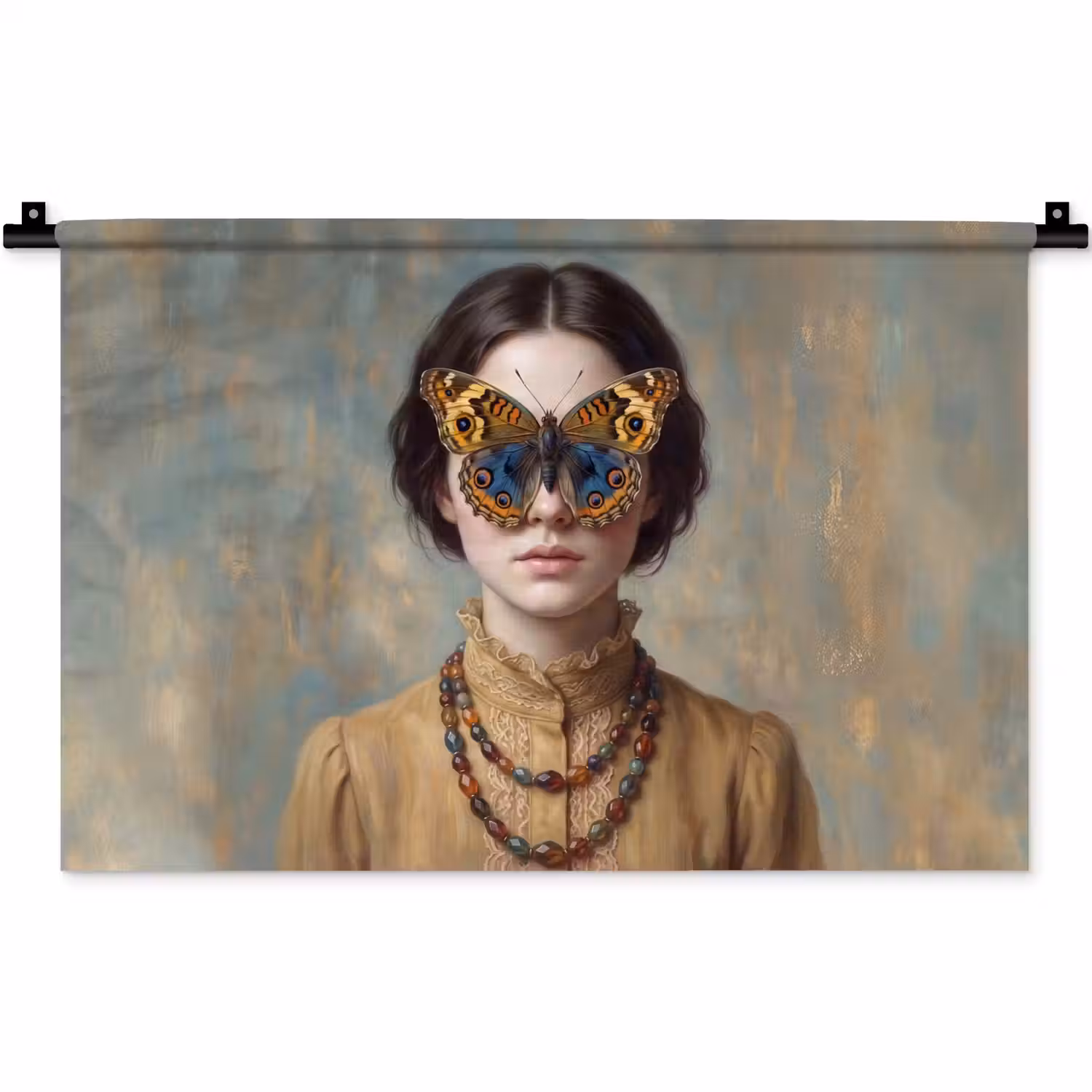 Portret - Vlinder - Kleurrijk Wandkleed katoen klein -zz3d