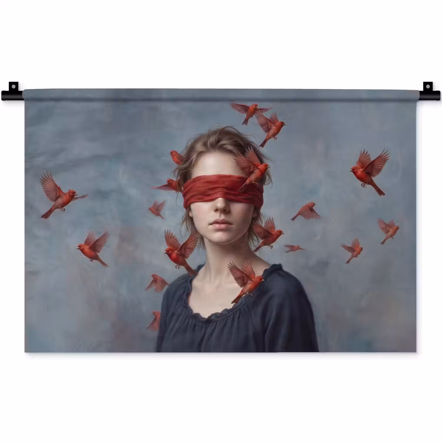 Portret - Krachtig - Rood Wandkleed katoen klein -zz3d
