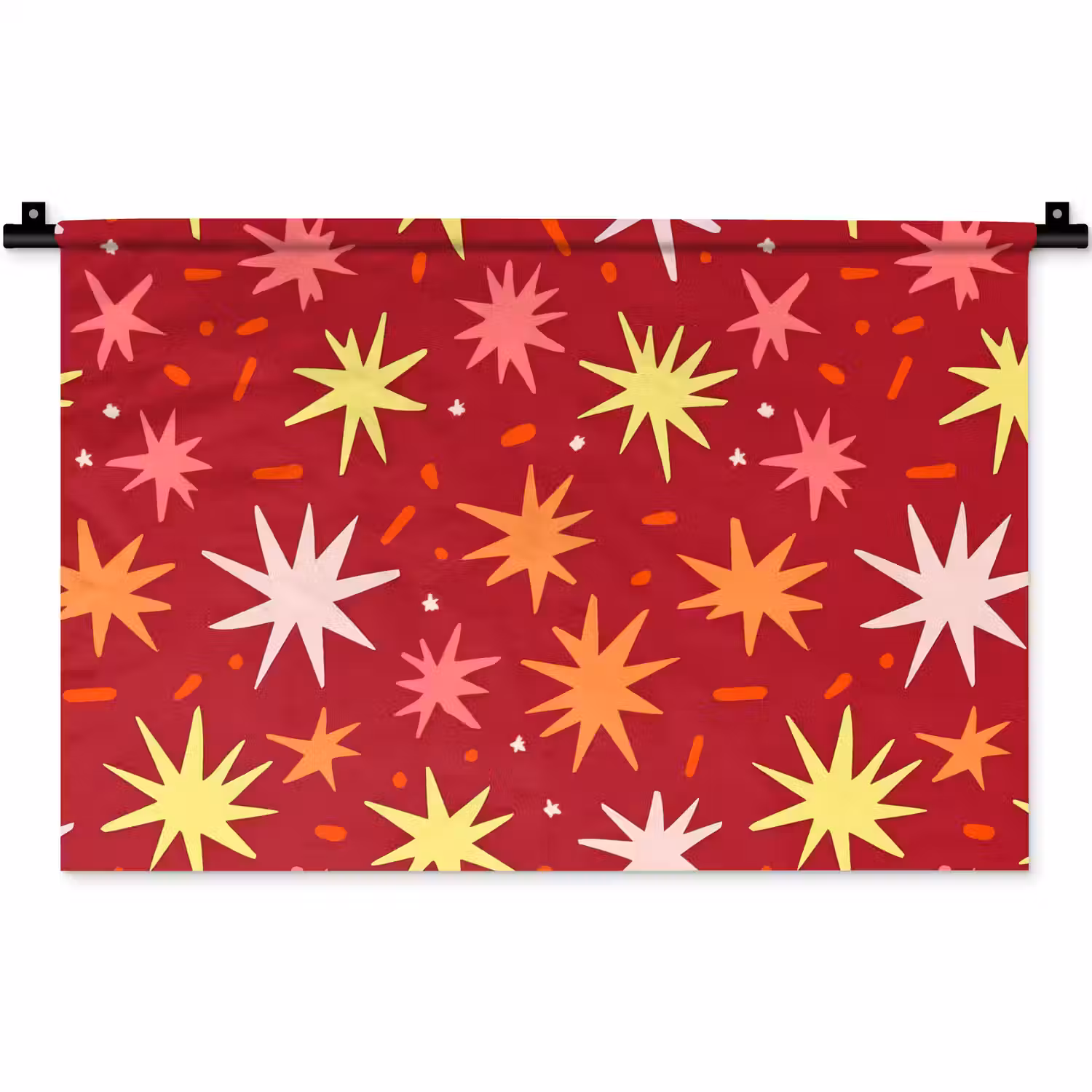 Sterren - Speels - Rood Wandkleed katoen klein 269 -zz3d