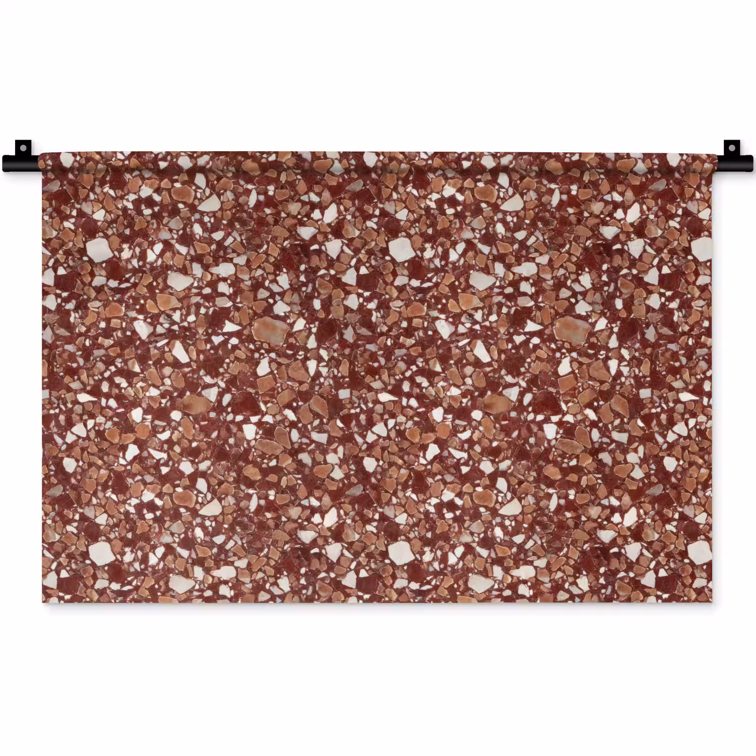 Terrazzo - Patroon - Steentextuur - Roodbruin Wandkleed katoen klein 269 -zz3d
