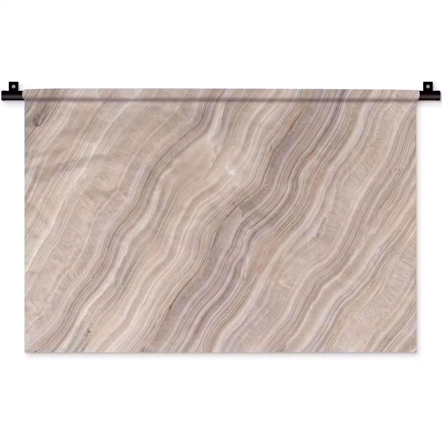 Textuur - Golvend - Abstract - Modern - Beige Wandkleed katoen klein -zz3d