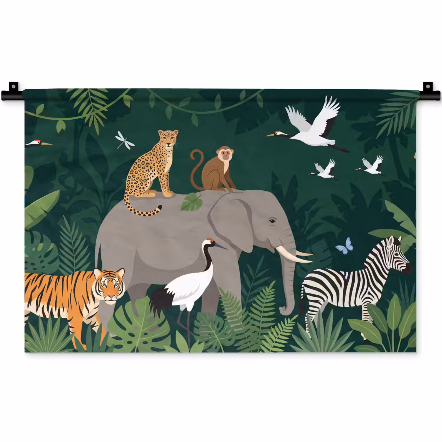 Tropisch - Jungle - Groen Wandkleed katoen klein -zz3d