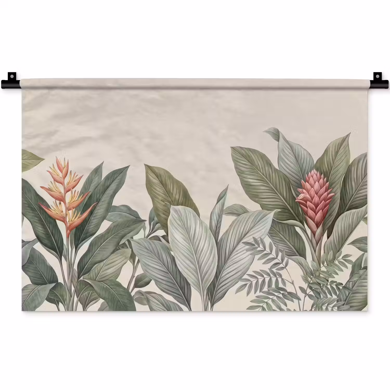Tropisch - Planten - Modern - Groen Wandkleed katoen klein -zz3d