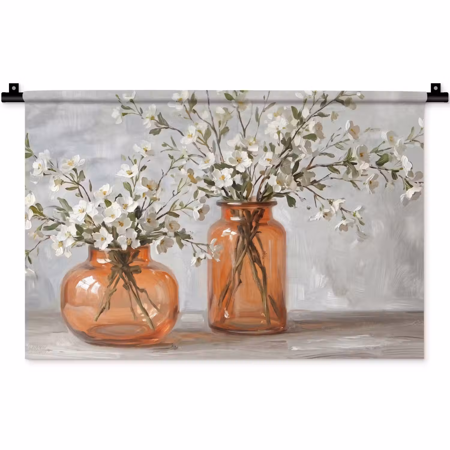 Vazen - Bloemen - Oranje Wandkleed katoen klein -zz3d
