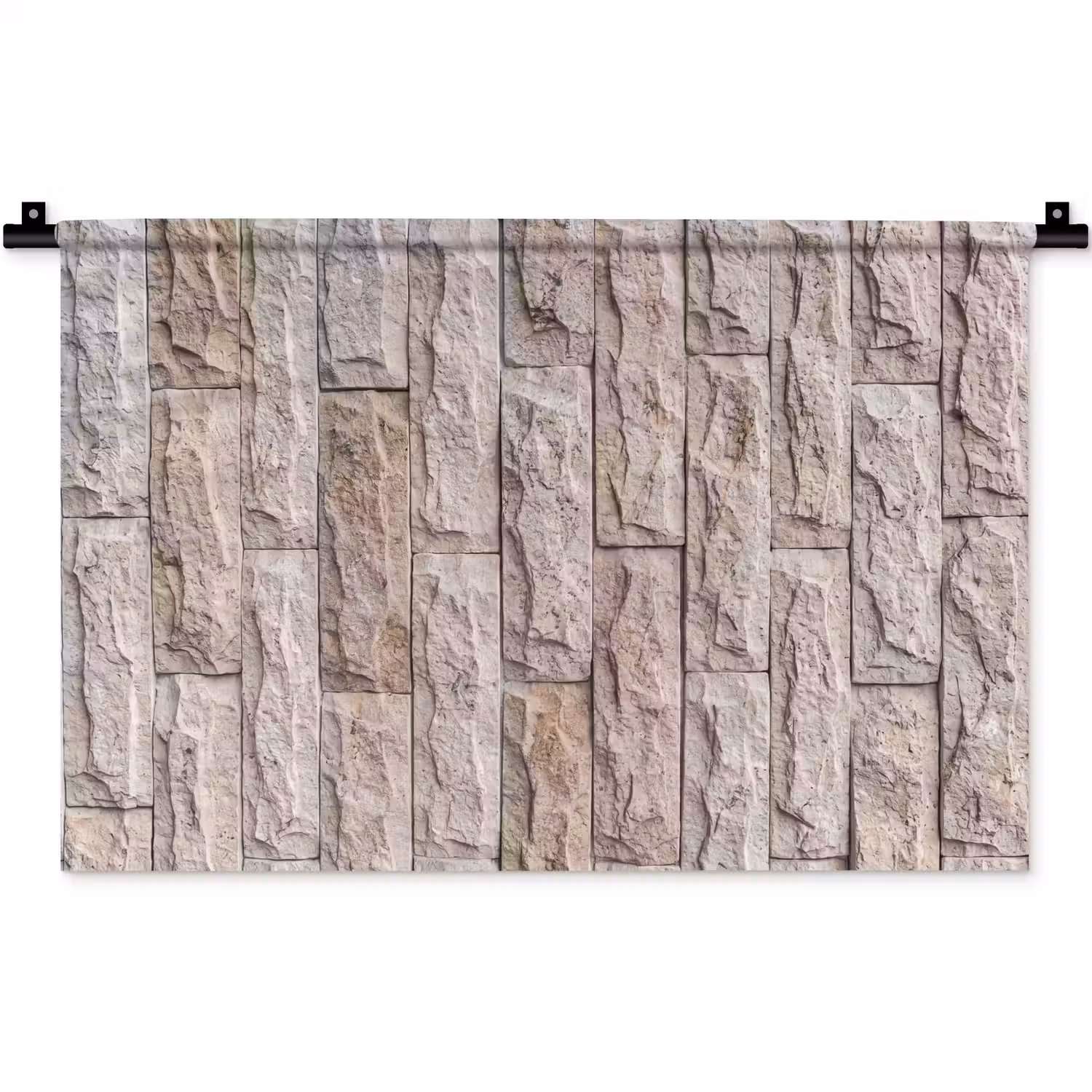 Muur - Steen - Ruw - Beige - Textuur Wandkleed katoen klein -zz3d