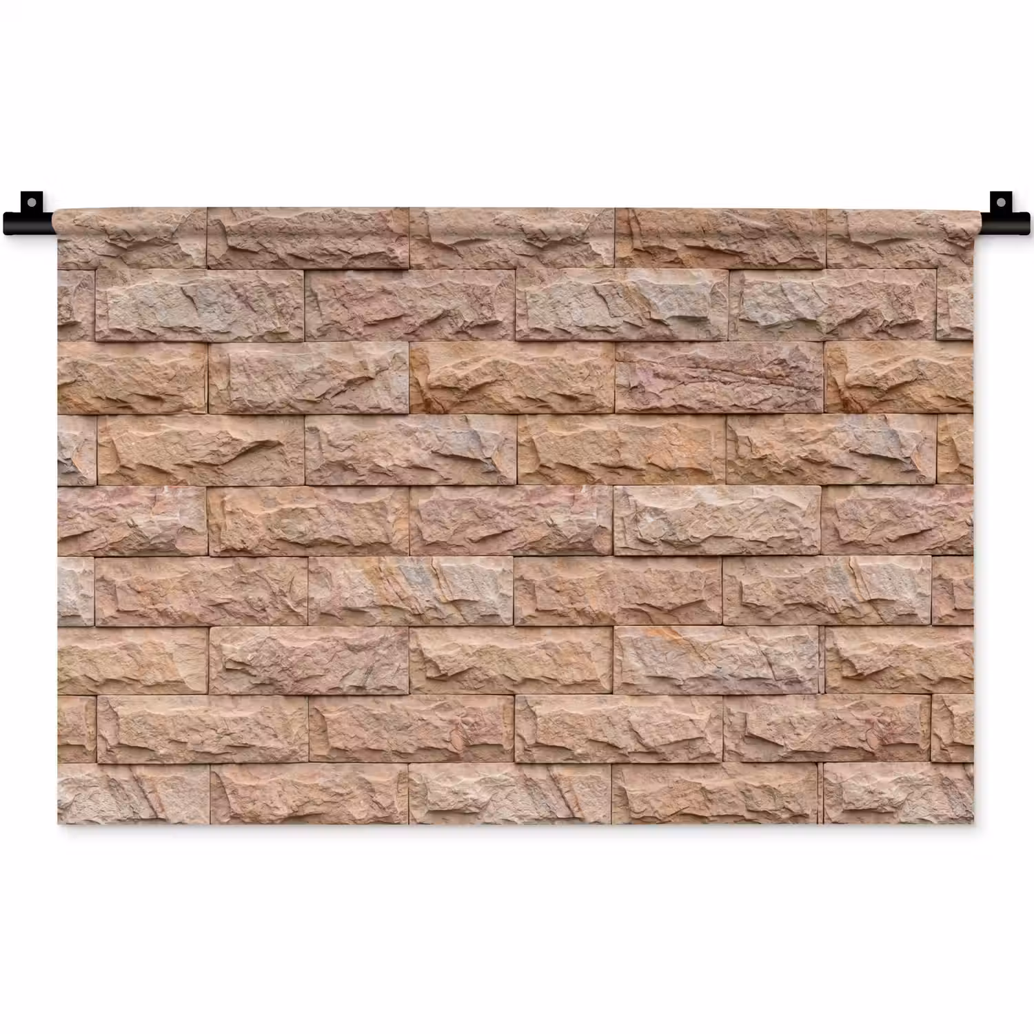 Muur - Steen - Ruw - Textuur - Beige Wandkleed katoen klein -zz3d