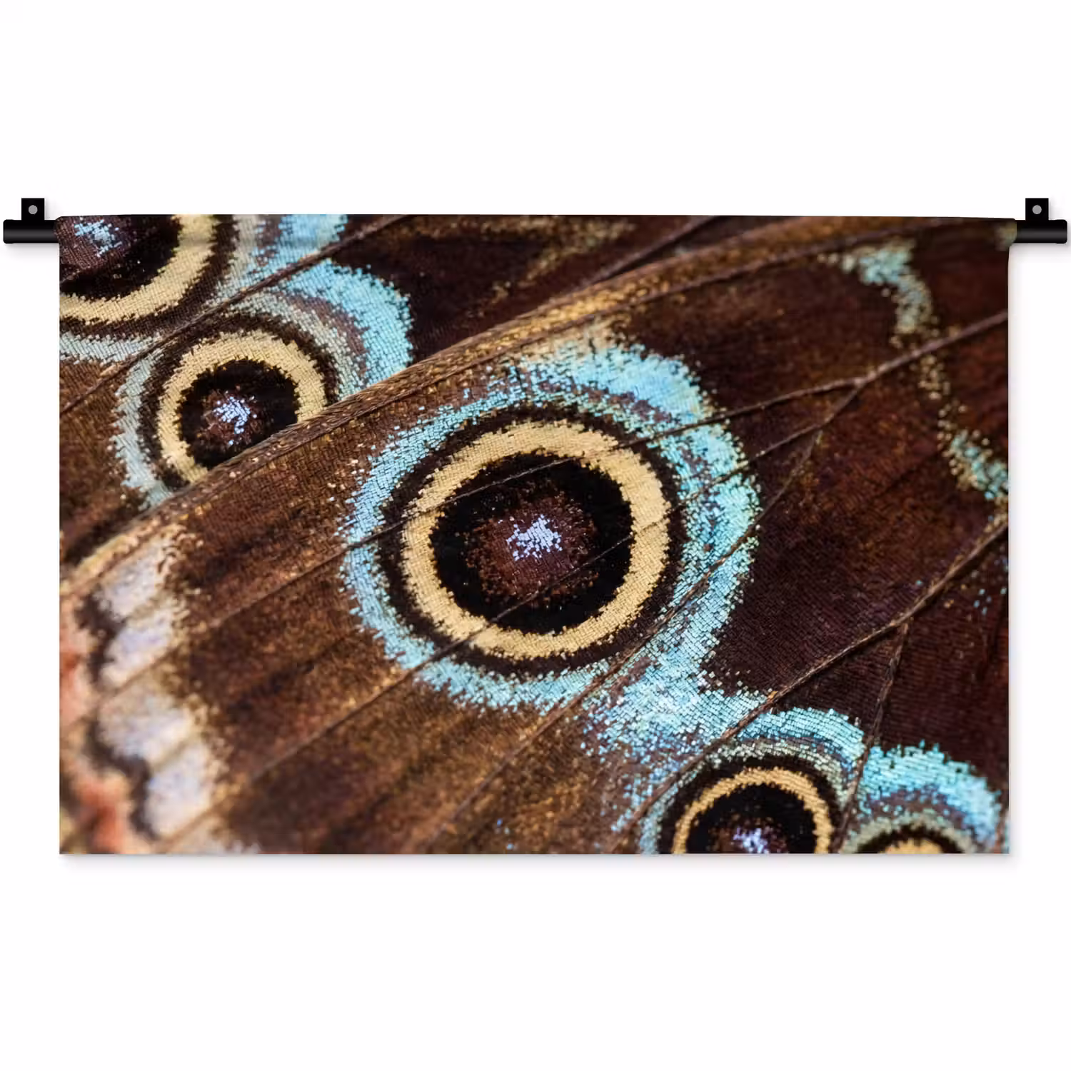Vleugels - Vlinder - Blauw Wandkleed katoen klein -zz3d