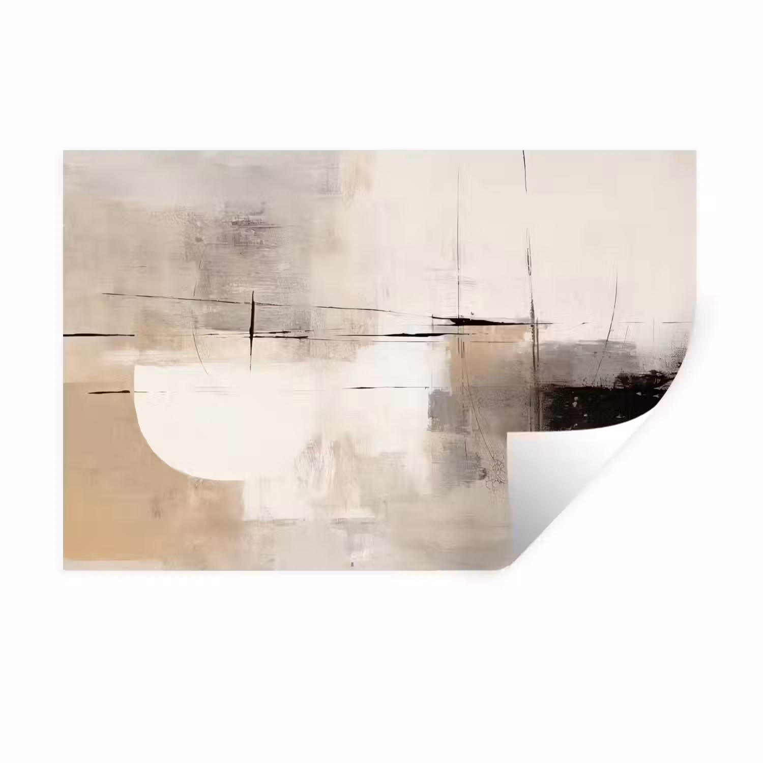 Abstract - Kunst - Grijs Muursticker klein -3d