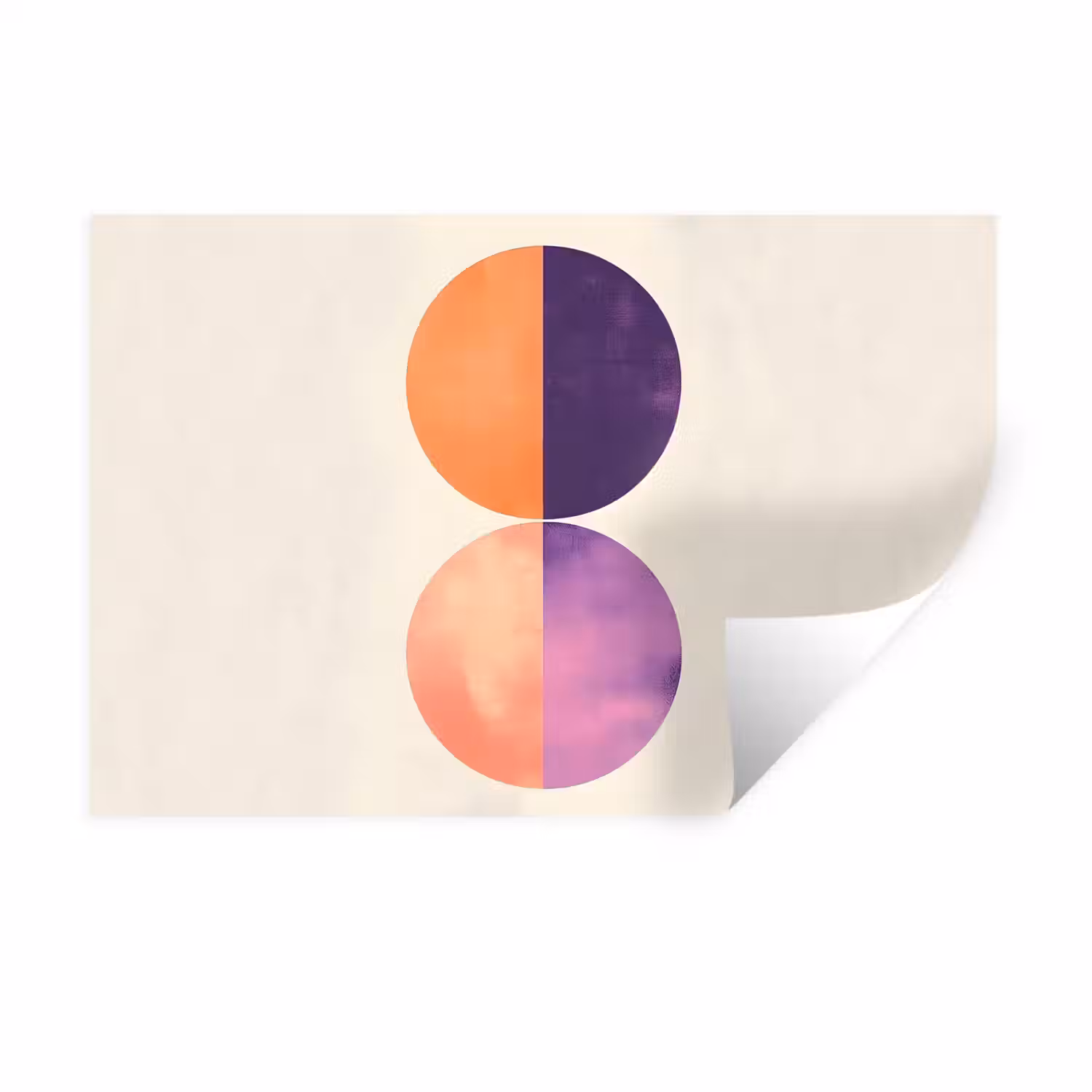 Abstract - Cirkels - Paars Muursticker klein -3d