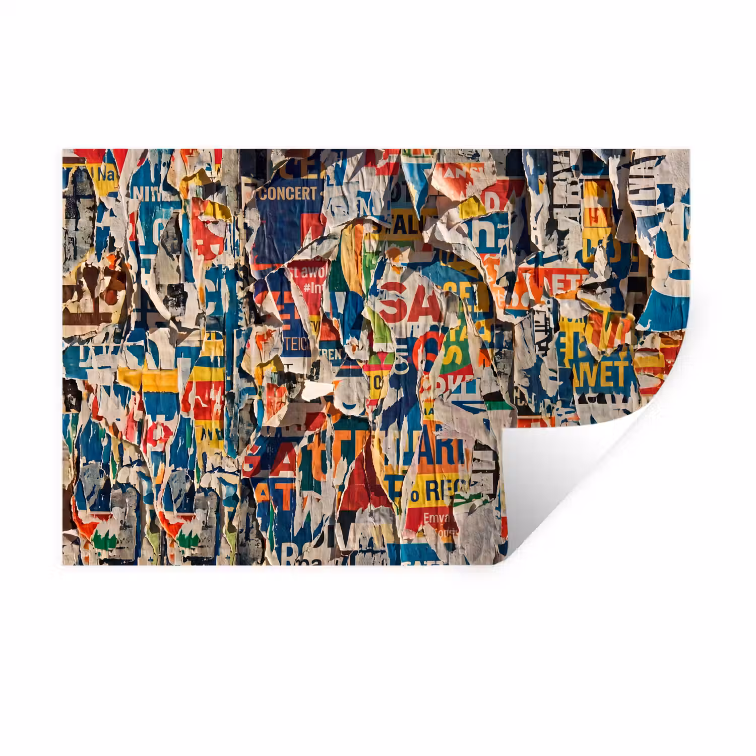 Abstract - Gelaagd papier - Urban - Modern - Kleurrijk Muursticker klein -3d