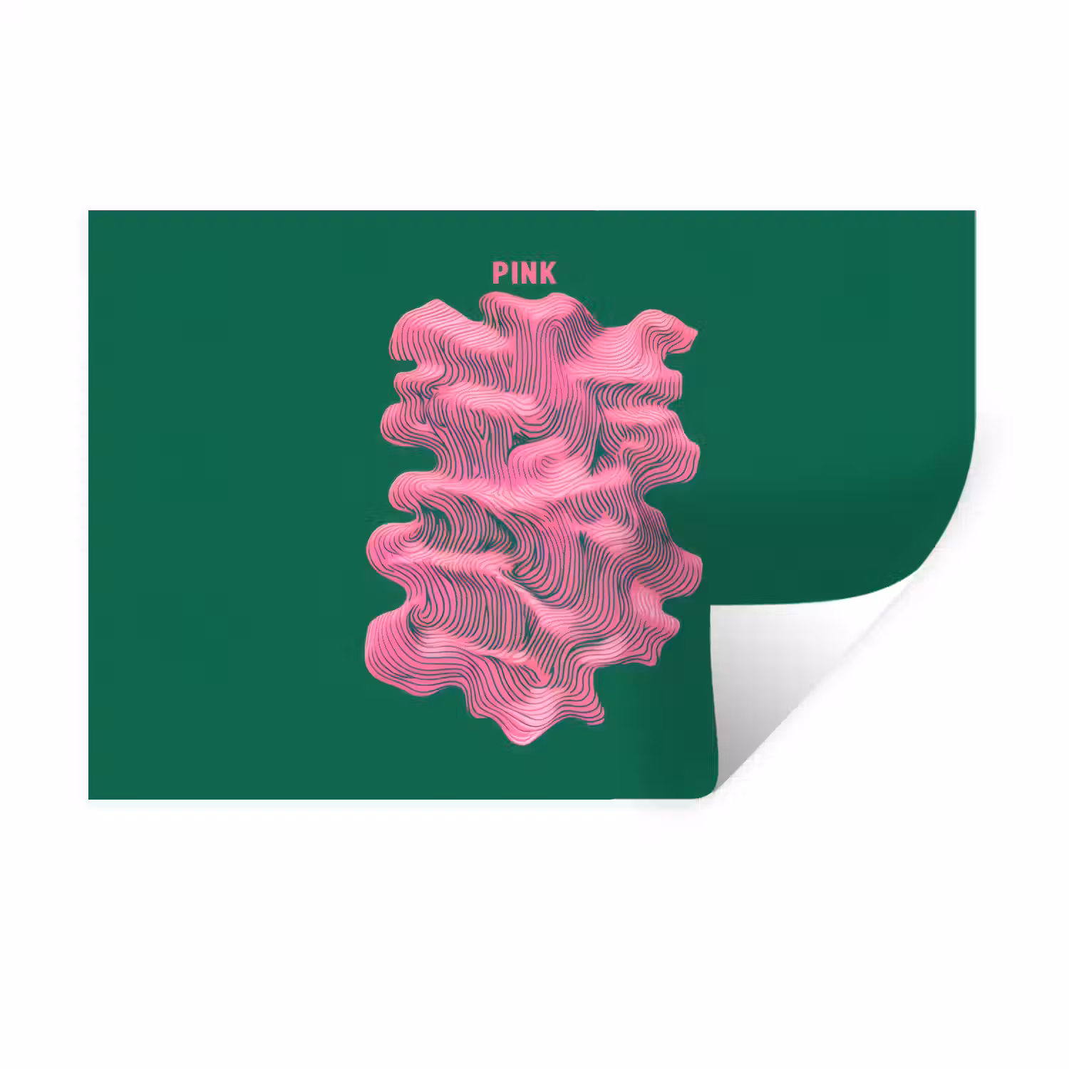 Abstract - Pink - Lijnen - Groen Muursticker klein -3d