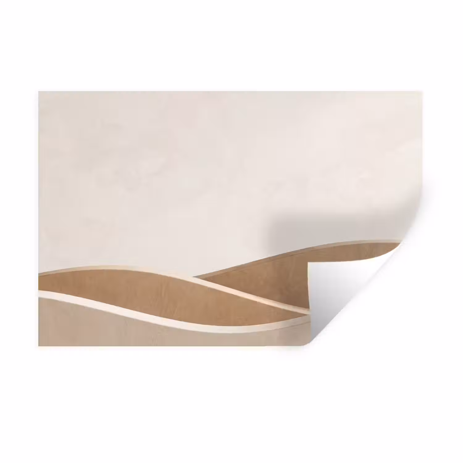 Abstract - Golven - Modern - Beige Muursticker klein -3d