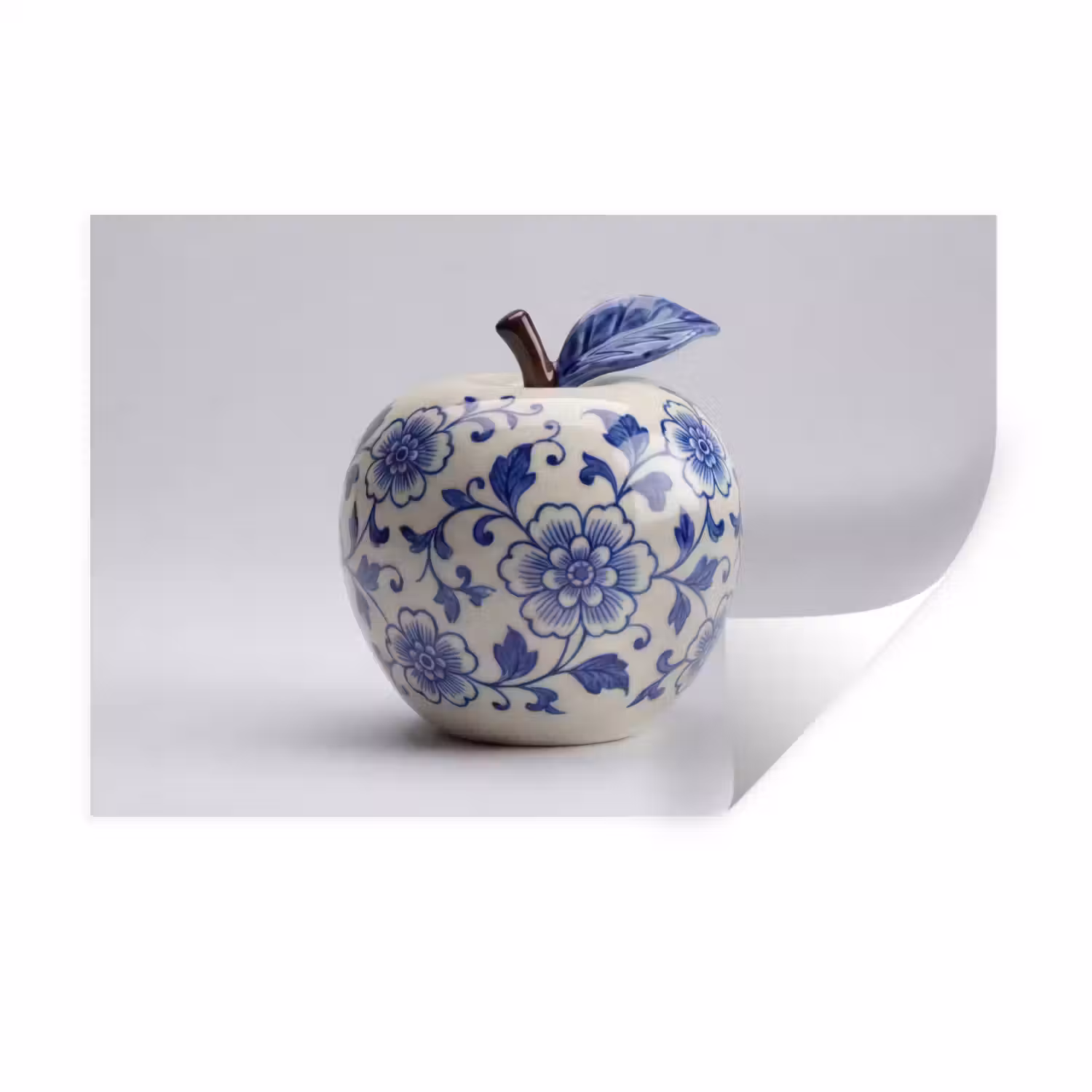 Appel - Blauw - Klassiek Muursticker klein -3d