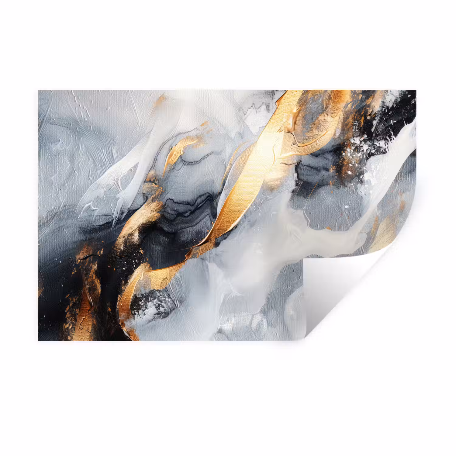 Kunst - Goud - Luxe - Abstract - Modern Muursticker klein -3d