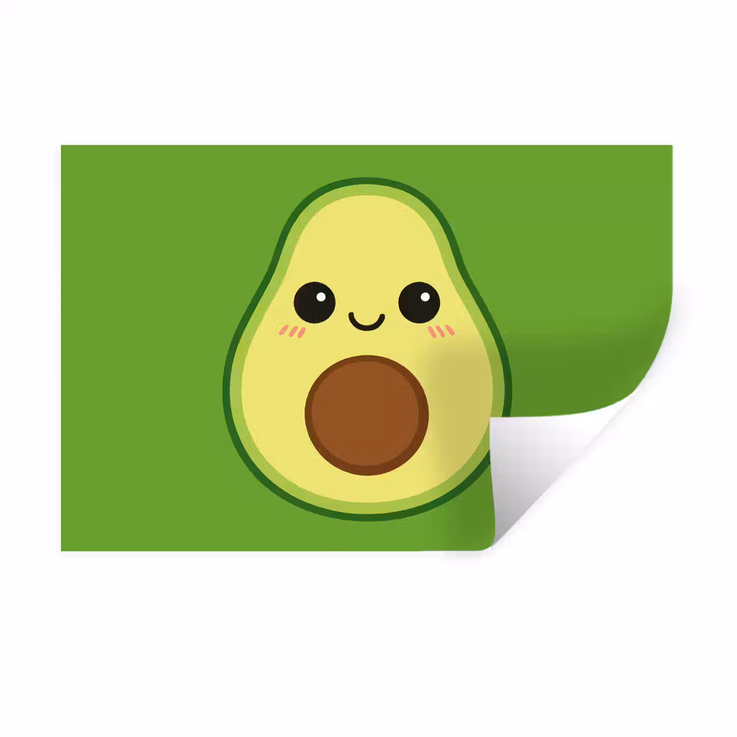 Avocado - Groen - Speels Muursticker klein -3d