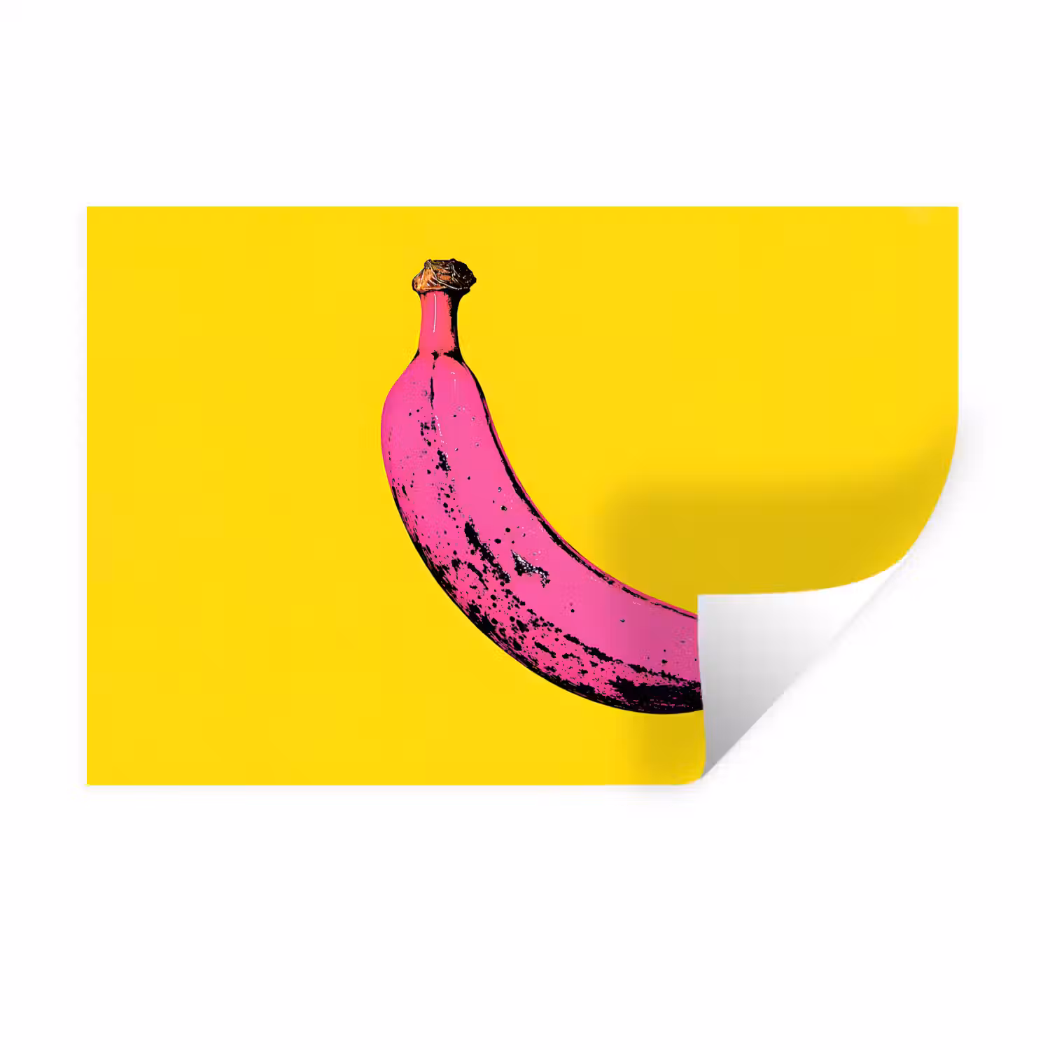 Banaan - Grafisch - Geel Muursticker klein -3d