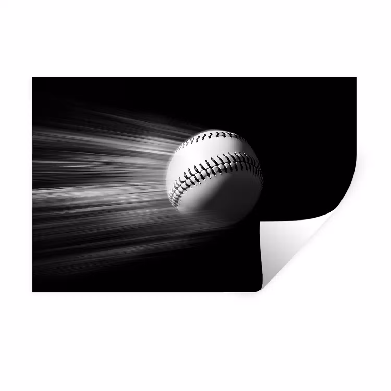 Honkbal - Wit - Vliegt Muursticker klein -3d