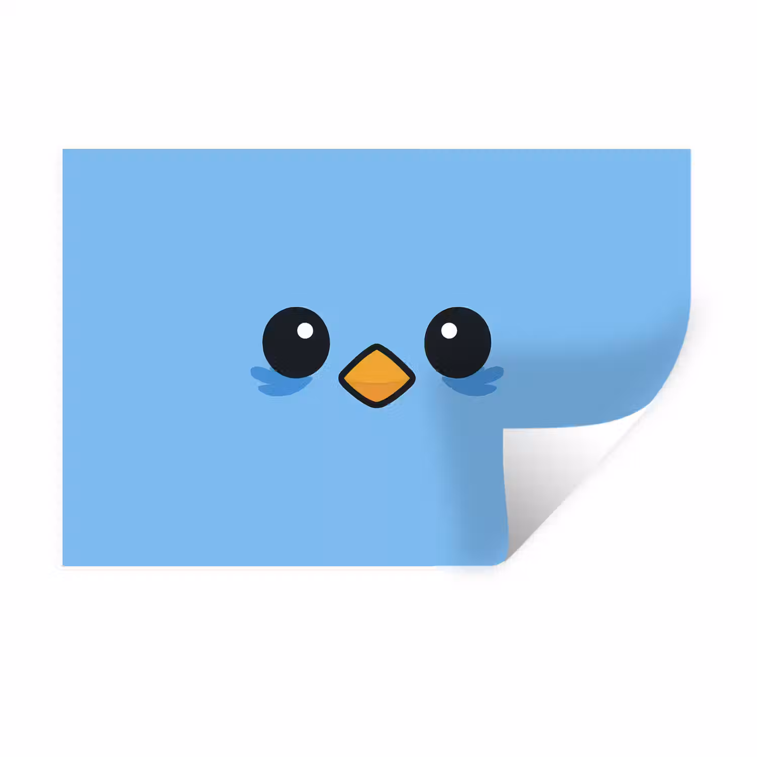 Vogel - Blauw - Eenvoudig Muursticker klein -3d