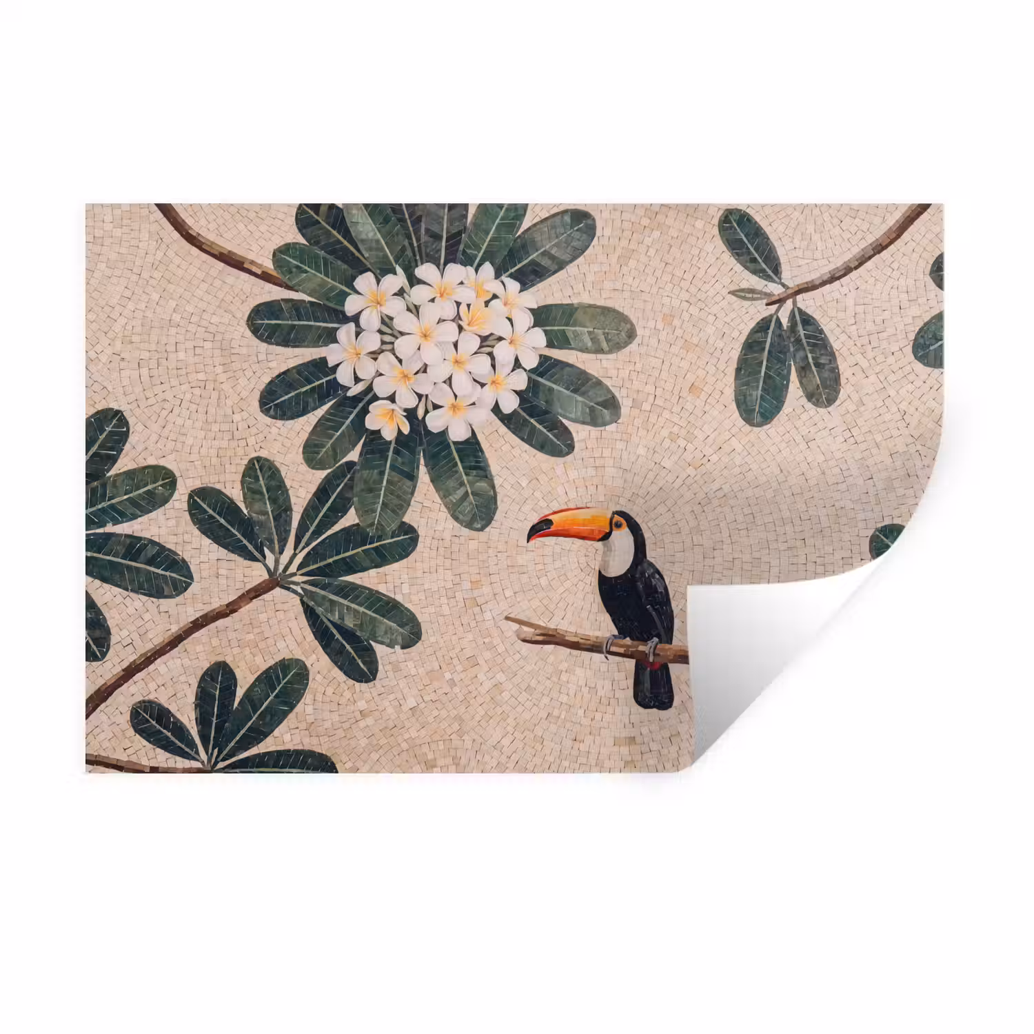 Vogel - Mozaïek - Tropisch - Natuur - Kleurrijk Muursticker klein -3d