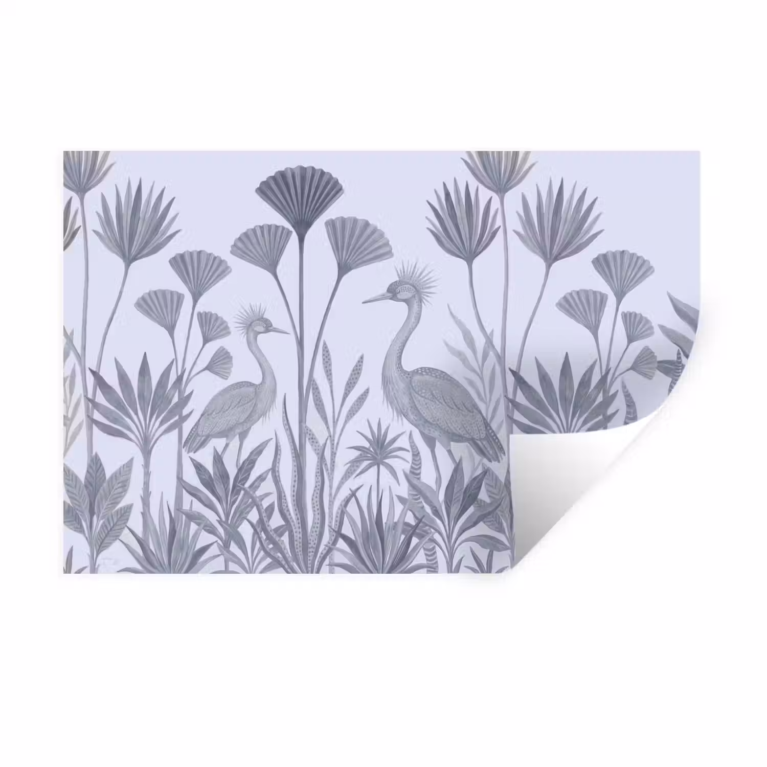 Vogel - Tropisch - Illustratie - Blauwgrijs - Natuur Muursticker klein -3d