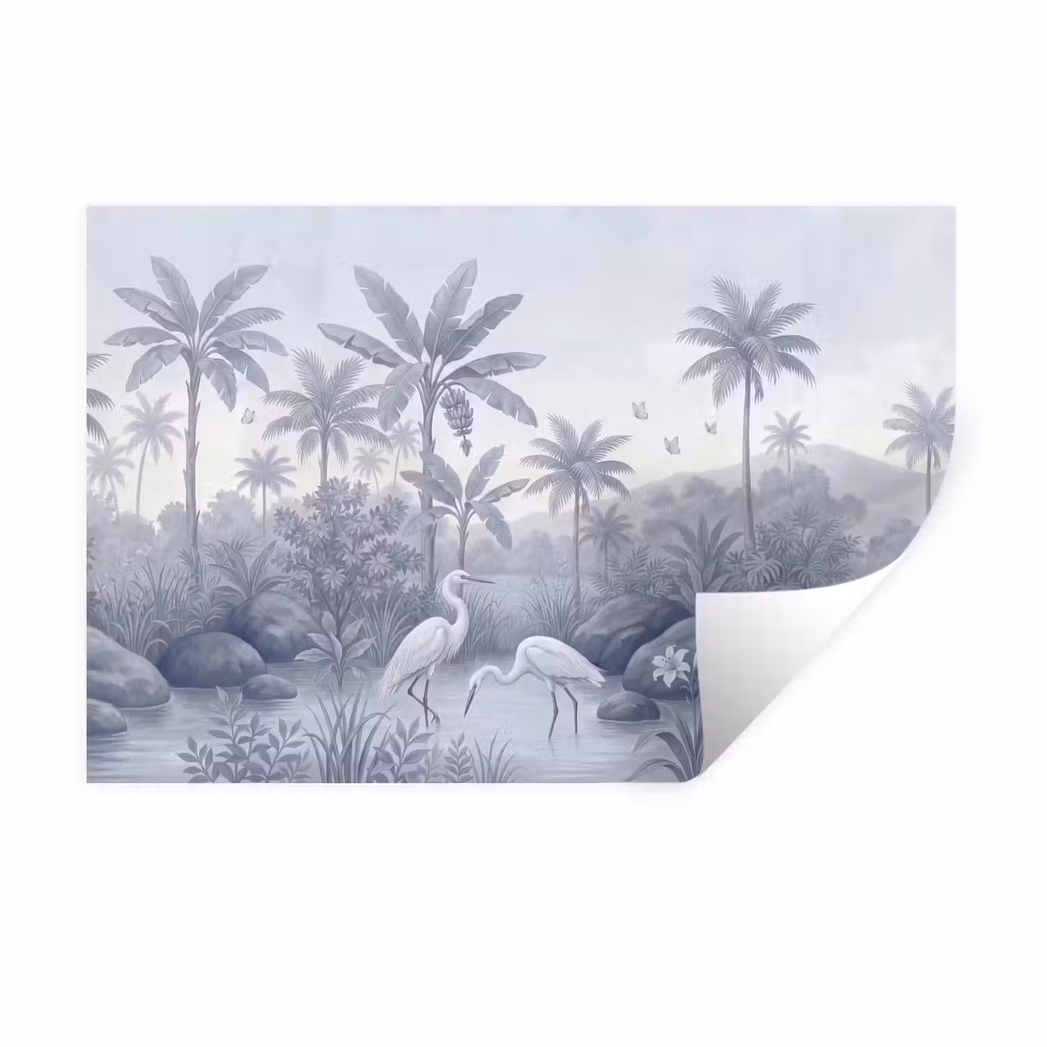 Vogel - Water - Tropisch - Natuur - Blauw Muursticker klein -3d