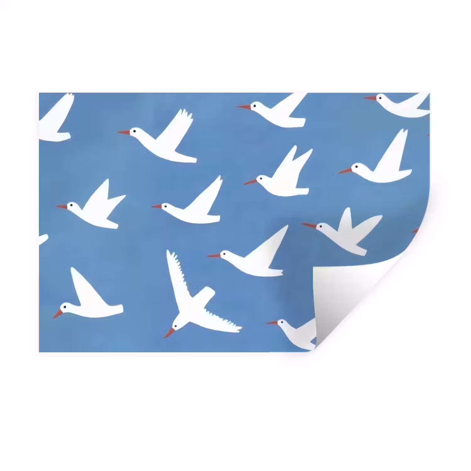 Vogels - Wit - Patroon Muursticker klein -3d