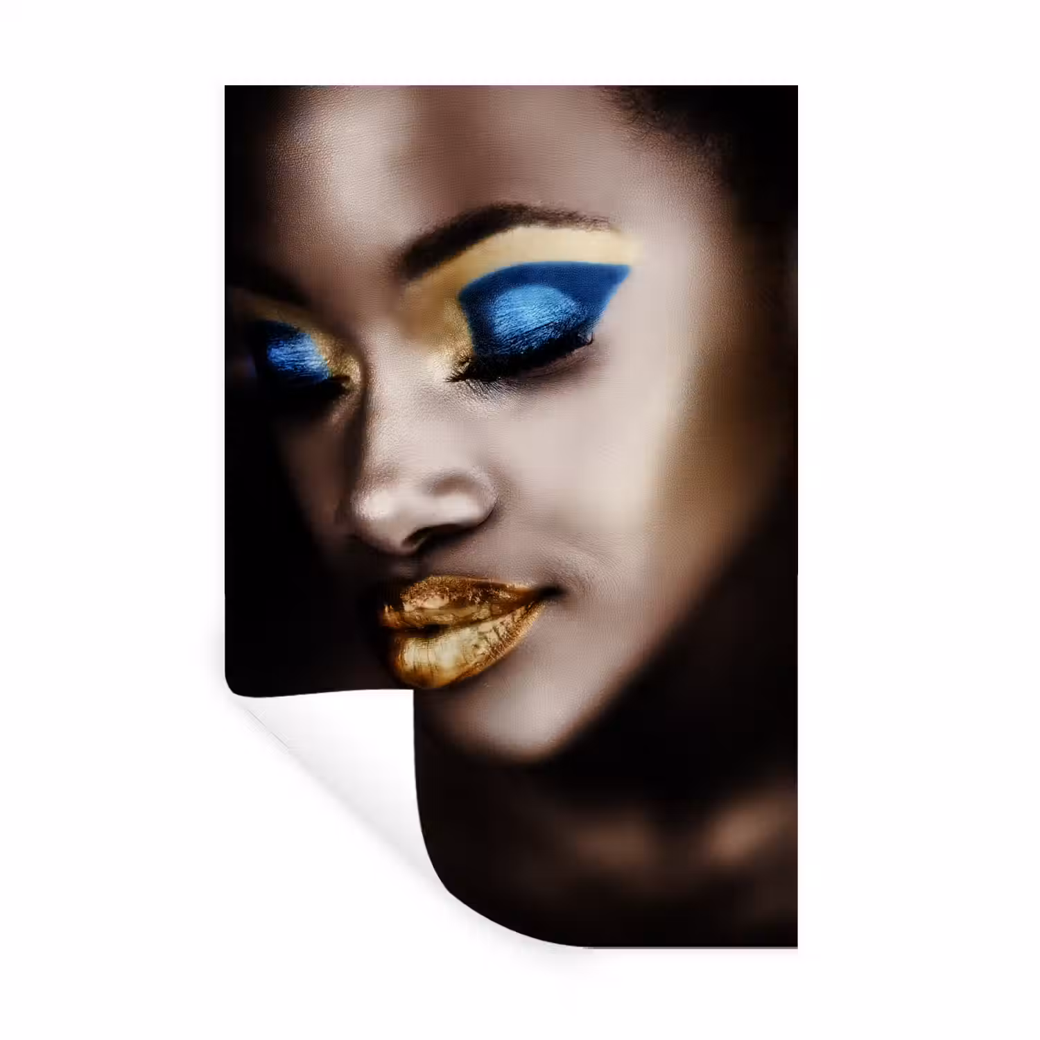 Black and Gold - Vrouw - Make up Muursticker klein -3d