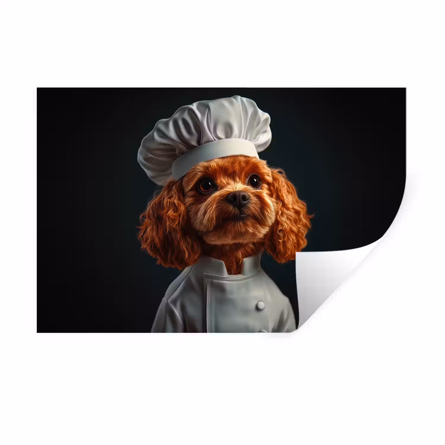 Bruin - Kok - Hondje Muursticker klein -3d